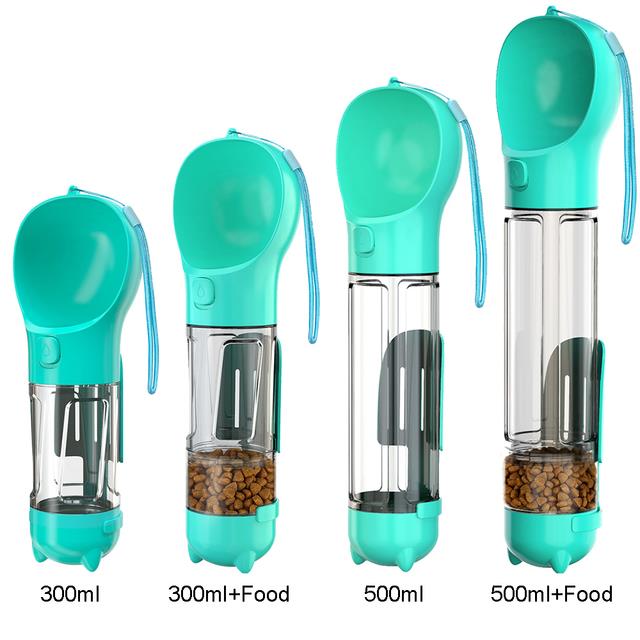 Portable 3 in 1 Pet Water Bottle, Pet Feeder, Dog Cat Drinking Bowls, Food Water Dispenser NEW