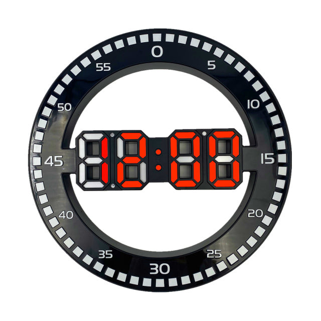 LED Digital Wall Clock Modern Stylish Design Built-in Temperature Date Display NEW