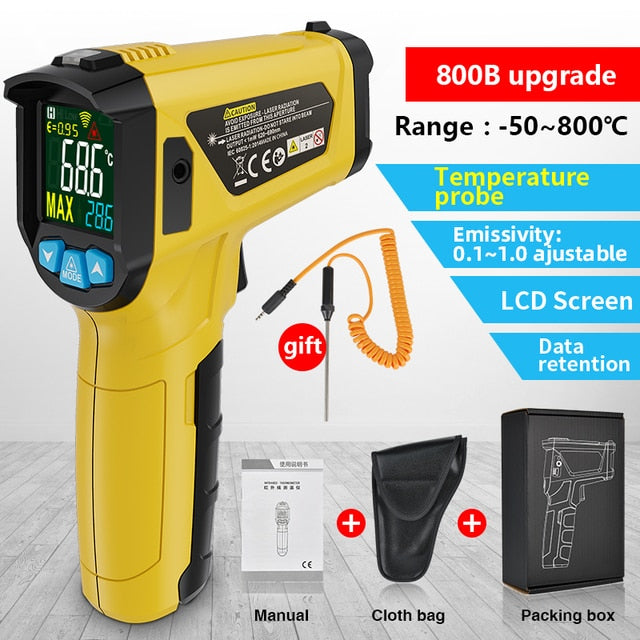 Digital Infrared Thermometer IR Laser Reliable High-Precision 12-point Laser Positioning System NEW