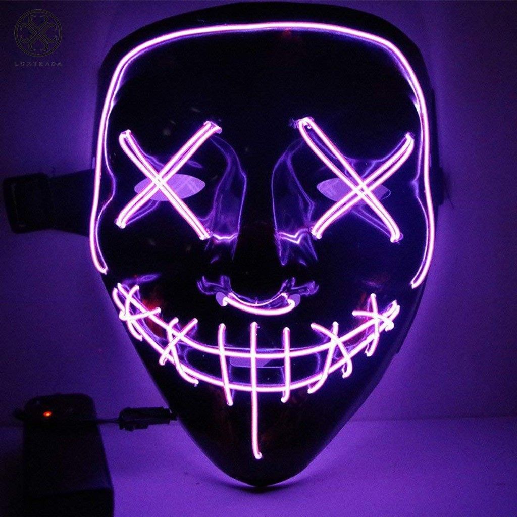 LED Illuminated Purge Mask 3 Light Modes Halloween Accessory Cosplay NEW