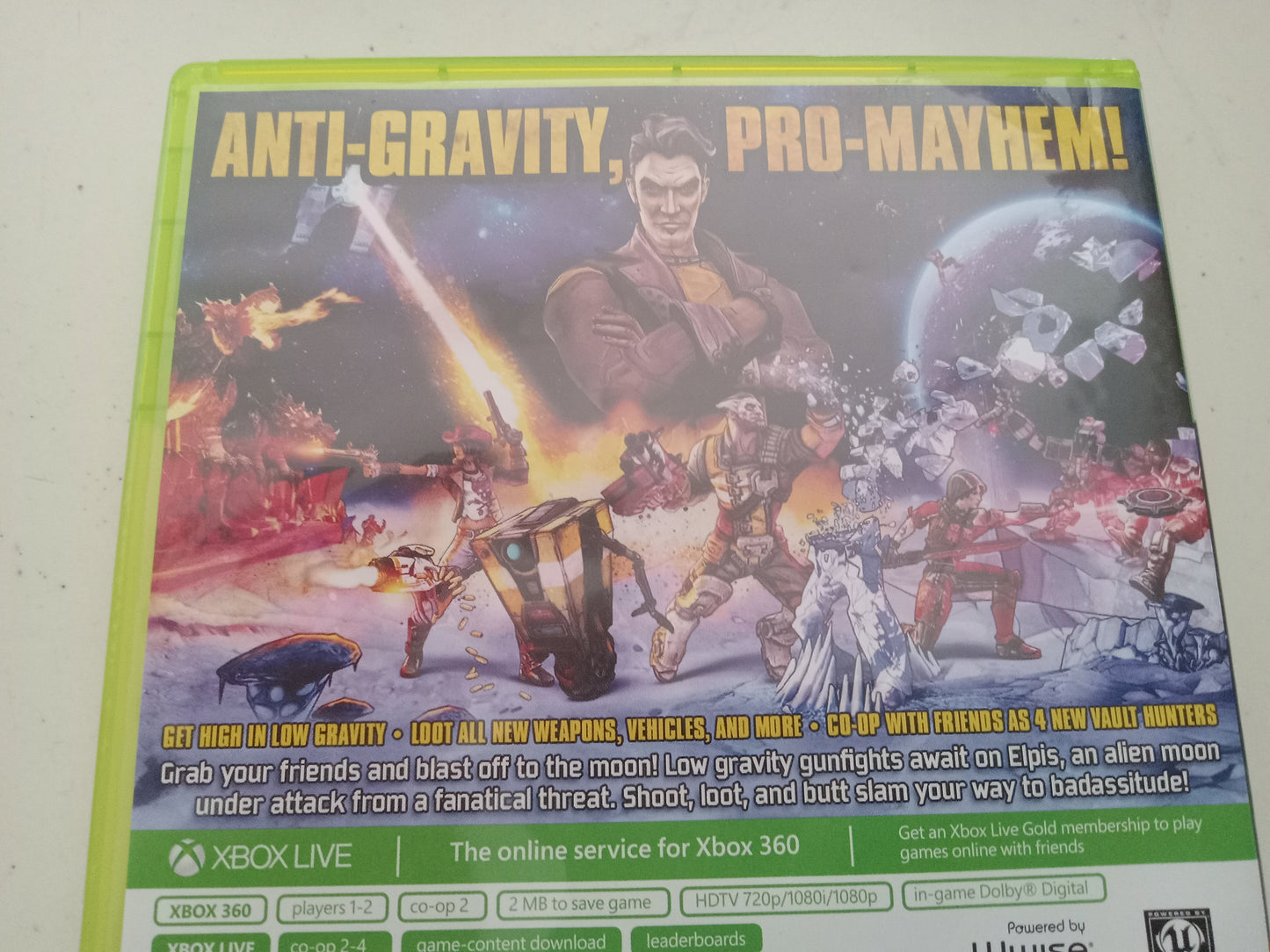 Boarderlands The Pre-Sequel! Xbox 360 Video Game, Rated M, USED