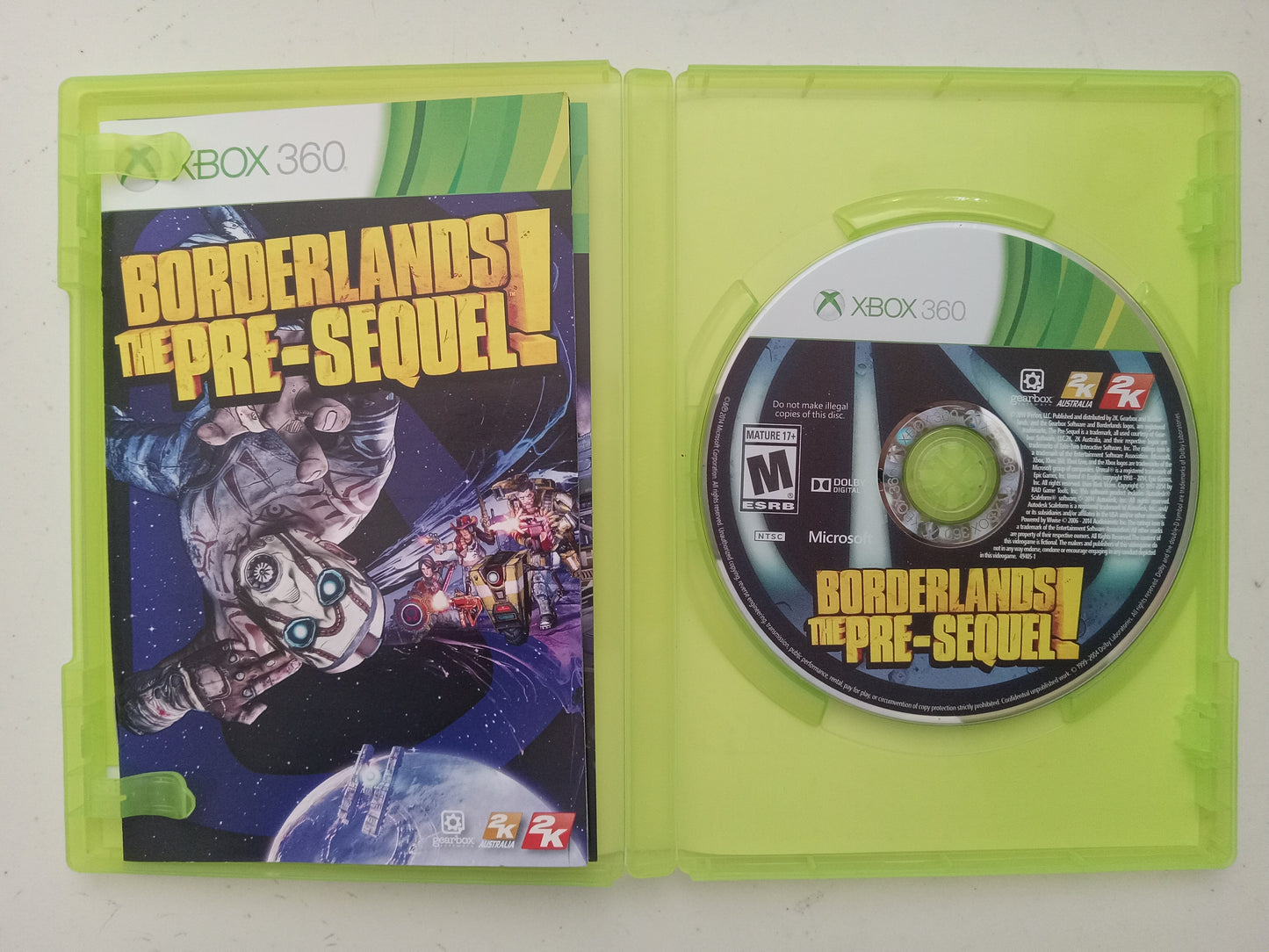 Boarderlands The Pre-Sequel! Xbox 360 Video Game, Rated M, USED