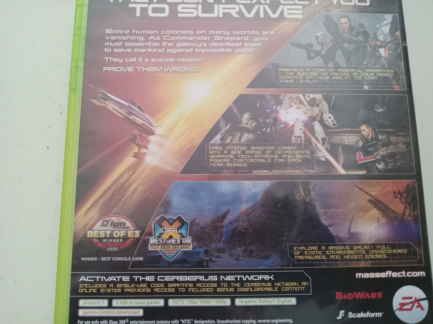 Mass Effect 2 Xbox 360 Video Game, 2 Discs, Rated M, USED