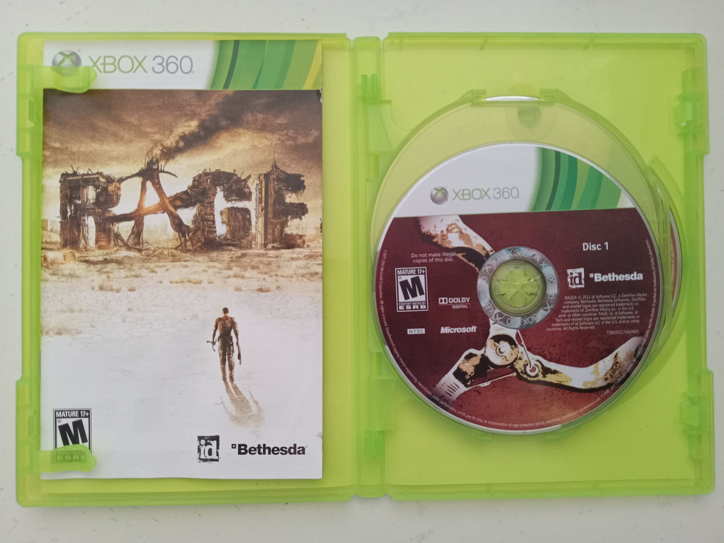Rage Anarchy Edition Xbox 360 Video Game, 3 Discs, Rated M, USED