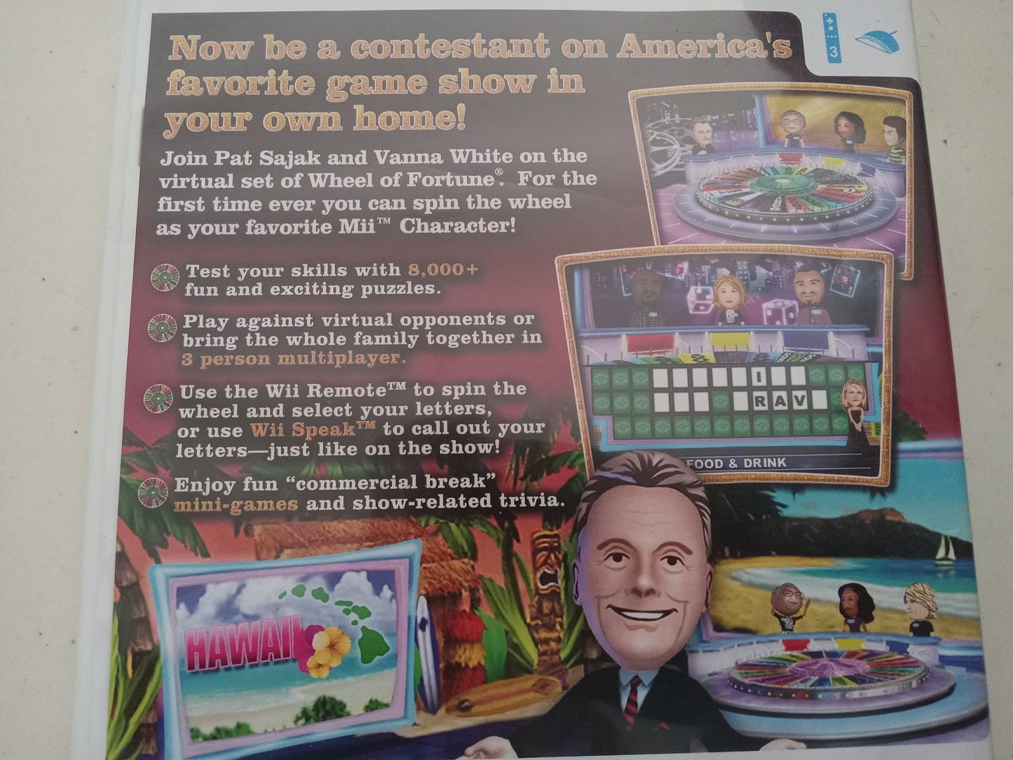 Wheel of Fortune Wii Video Game, Rated E, USED