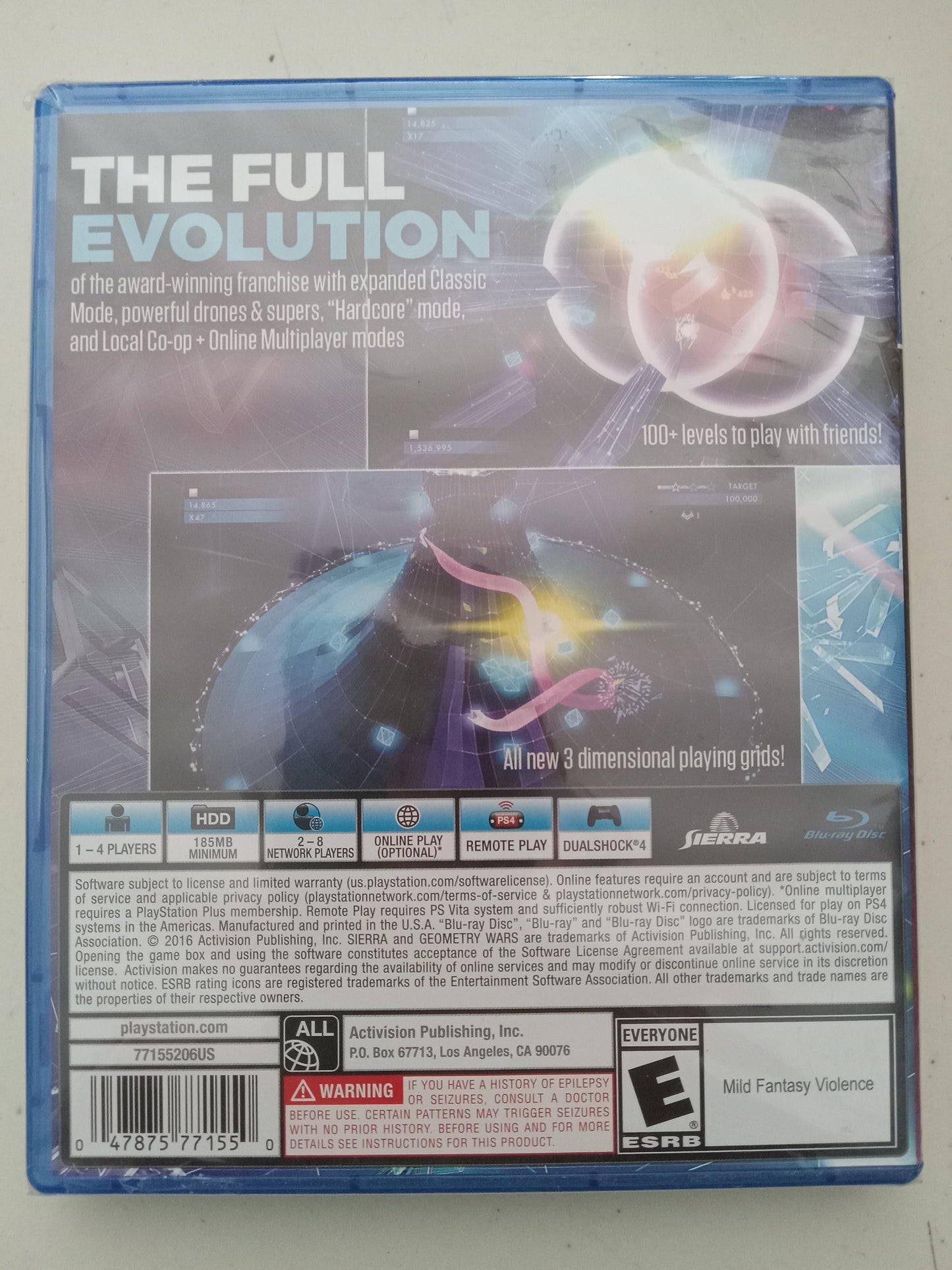 Geometry Wars 3 Dimensions Evolved Playstation 4 PS4 Video Game, Rated E, NEW