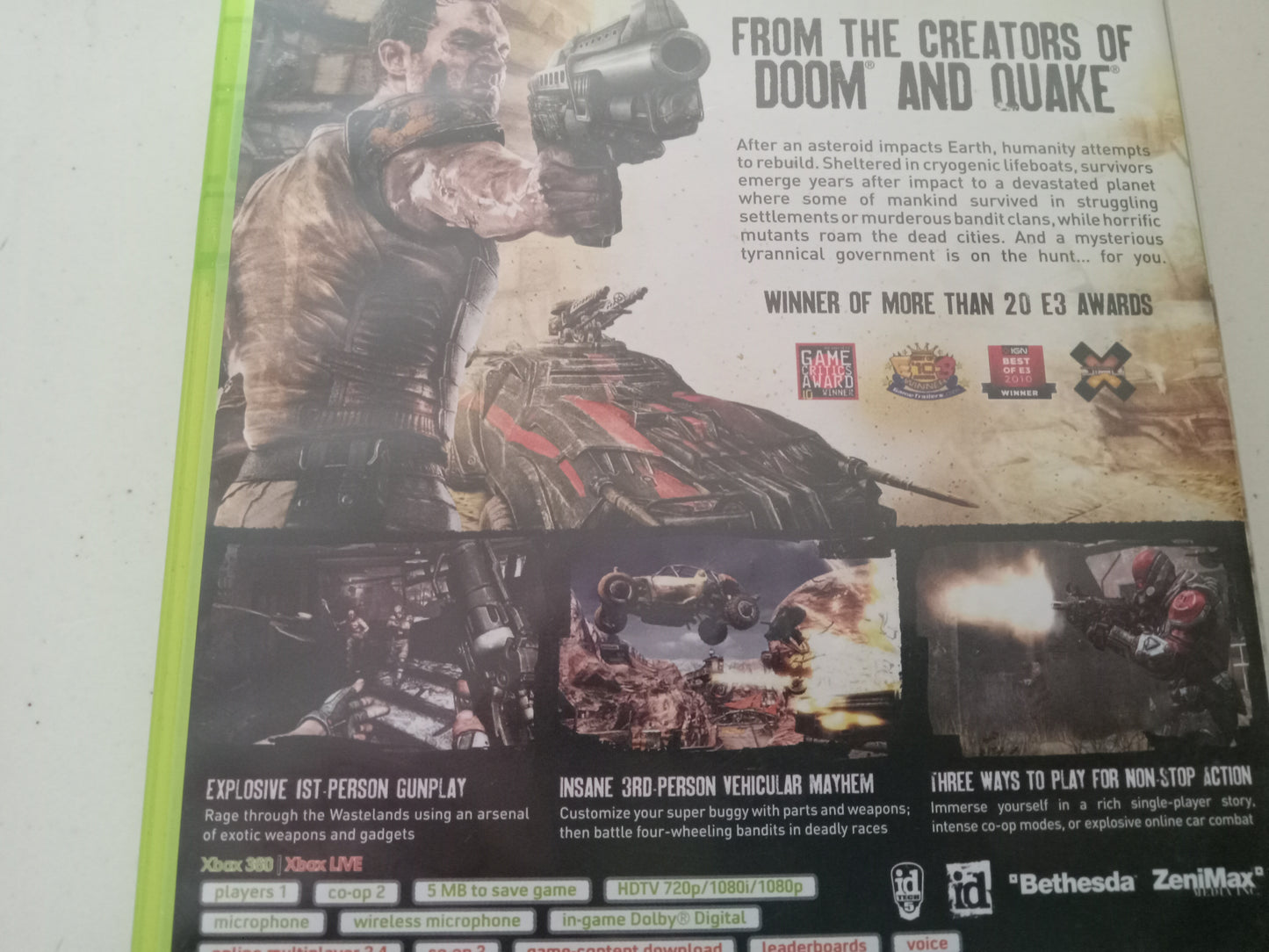 Rage Anarchy Edition Xbox 360 Video Game, 3 Discs, Rated M, USED