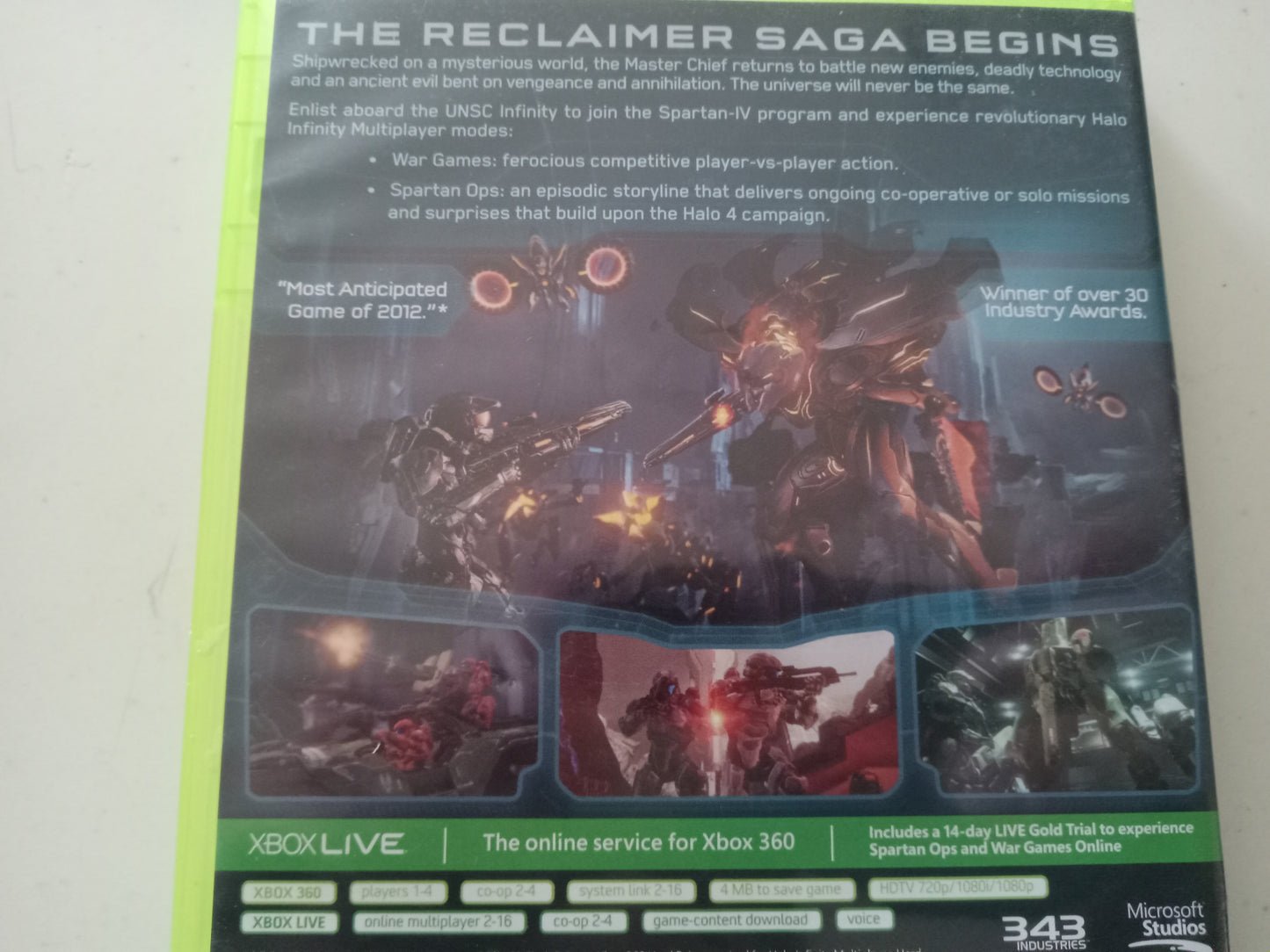 Halo 4 Xbox 360 Video Game, 2 Discs, Rated M, USED