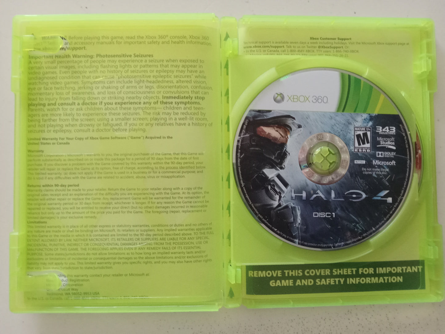 Halo 4 Xbox 360 Video Game, 2 Discs, Rated M, USED