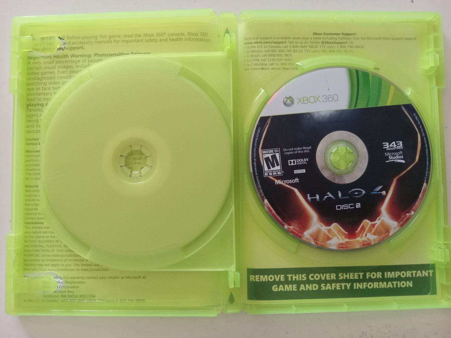 Halo 4 Xbox 360 Video Game, 2 Discs, Rated M, USED
