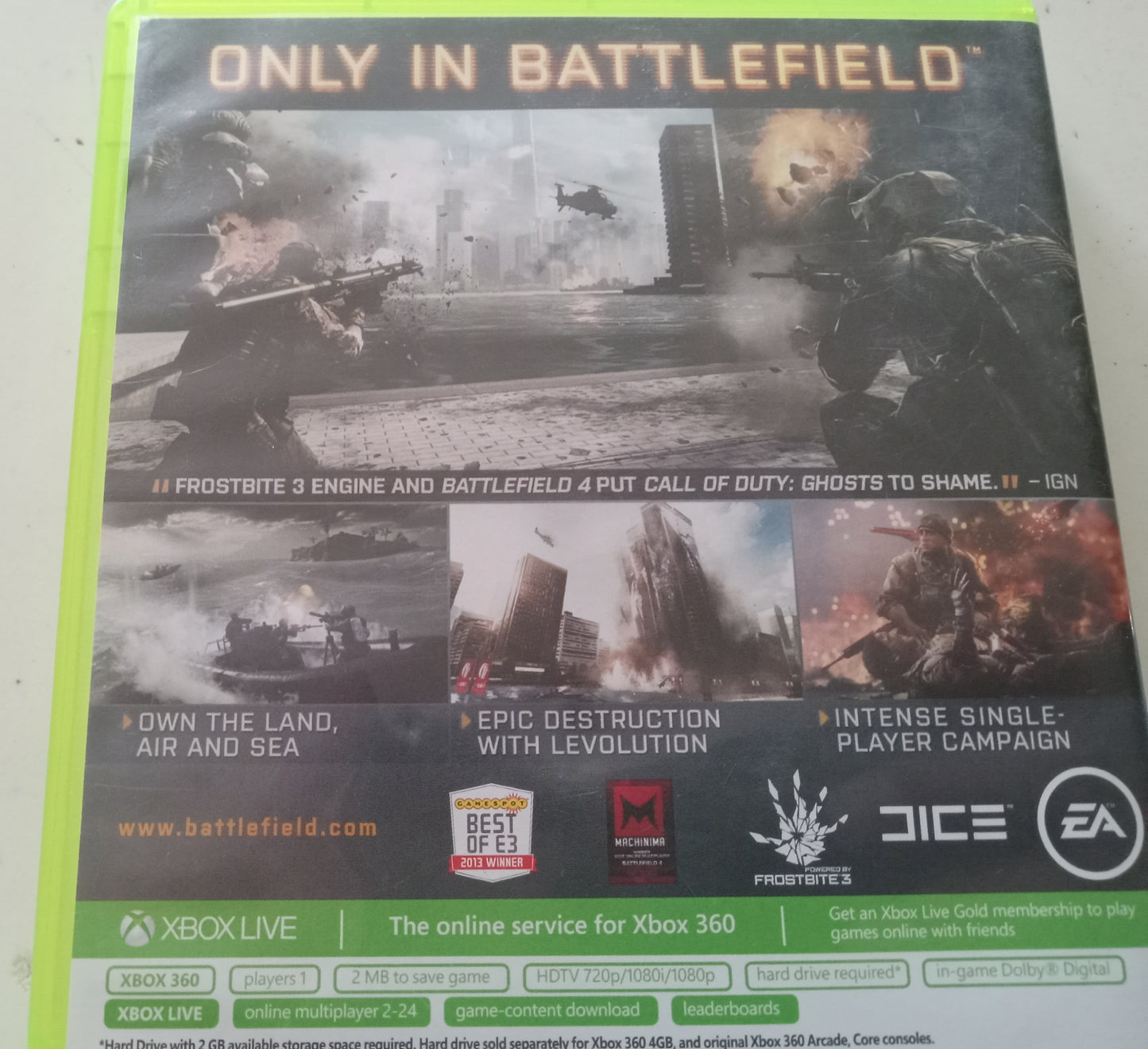 Battlefield 4 Xbox 360 Video Game, 2 Discs, Rated M, USED