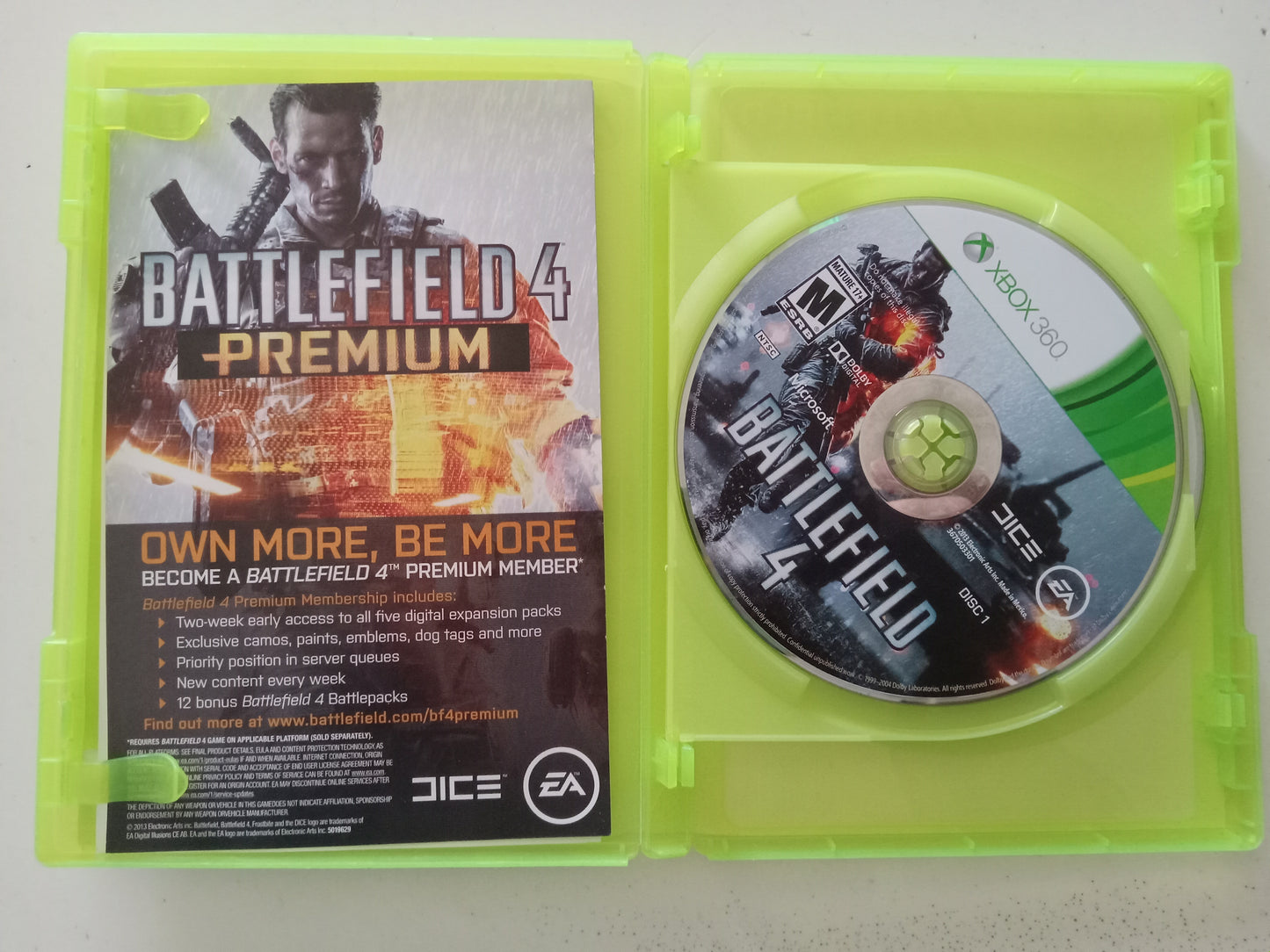 Battlefield 4 Xbox 360 Video Game, 2 Discs, Rated M, USED