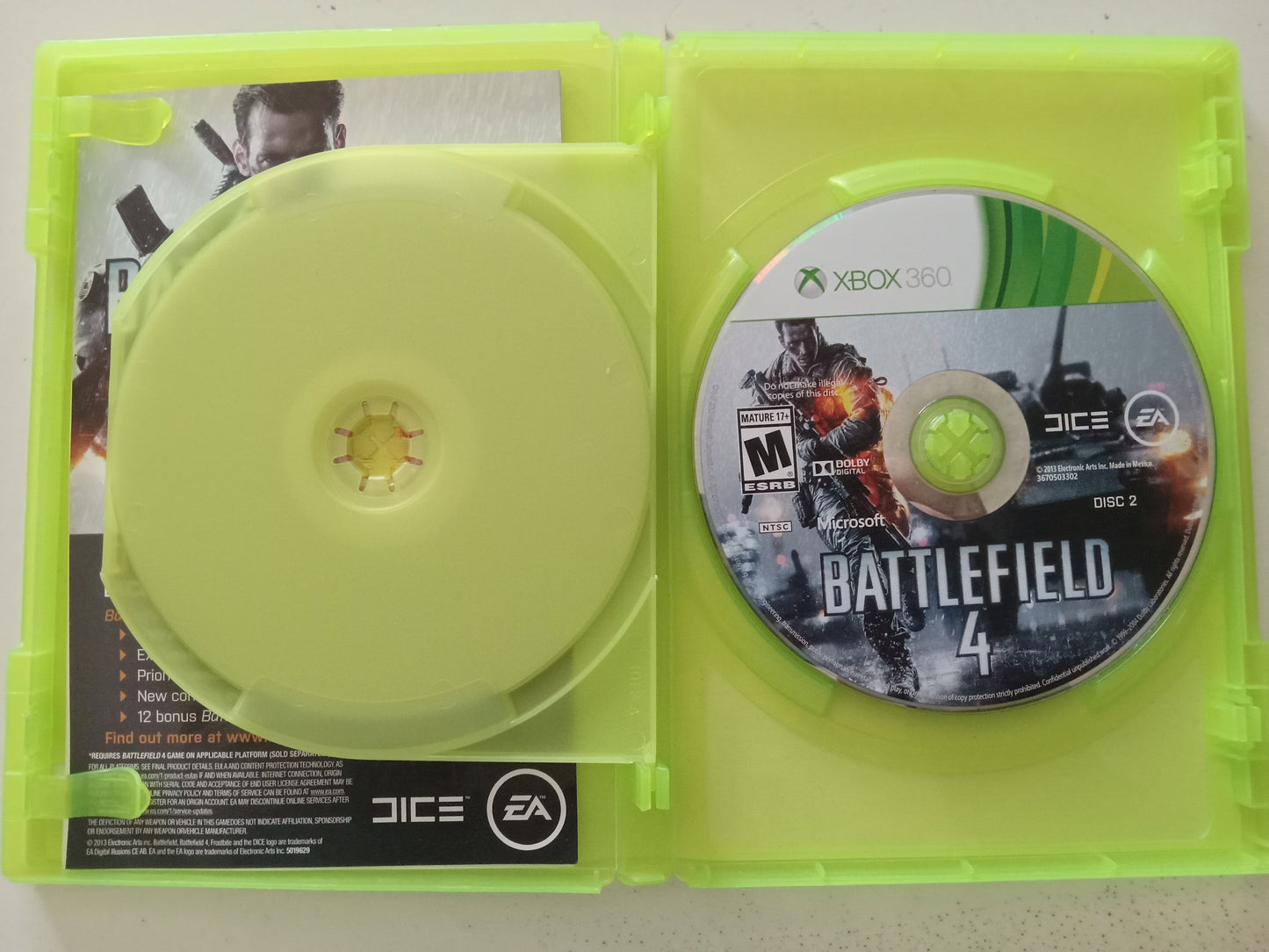 Battlefield 4 Xbox 360 Video Game, 2 Discs, Rated M, USED