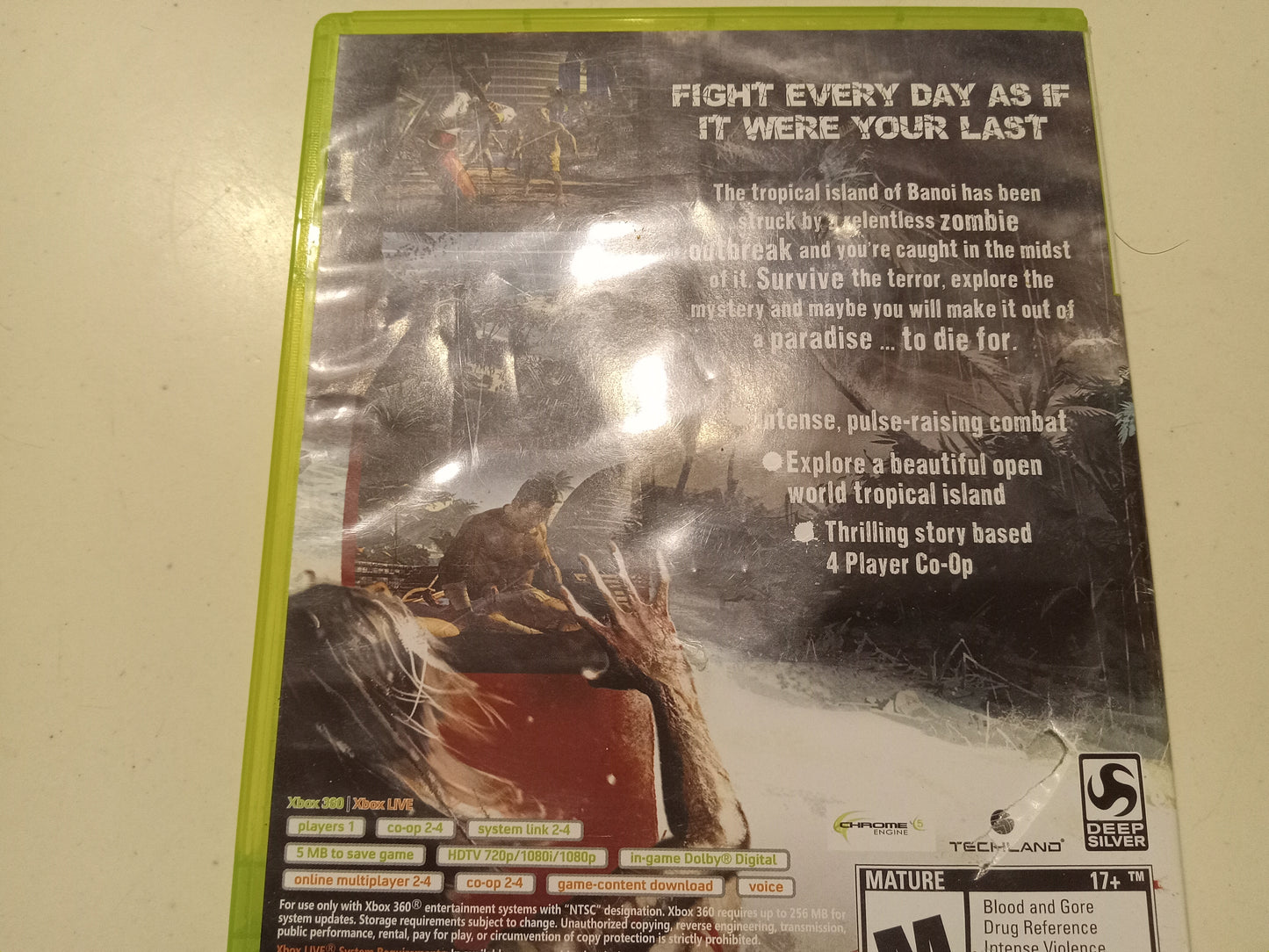 Dead Island Xbox 360 Video Game, Rated M, USED