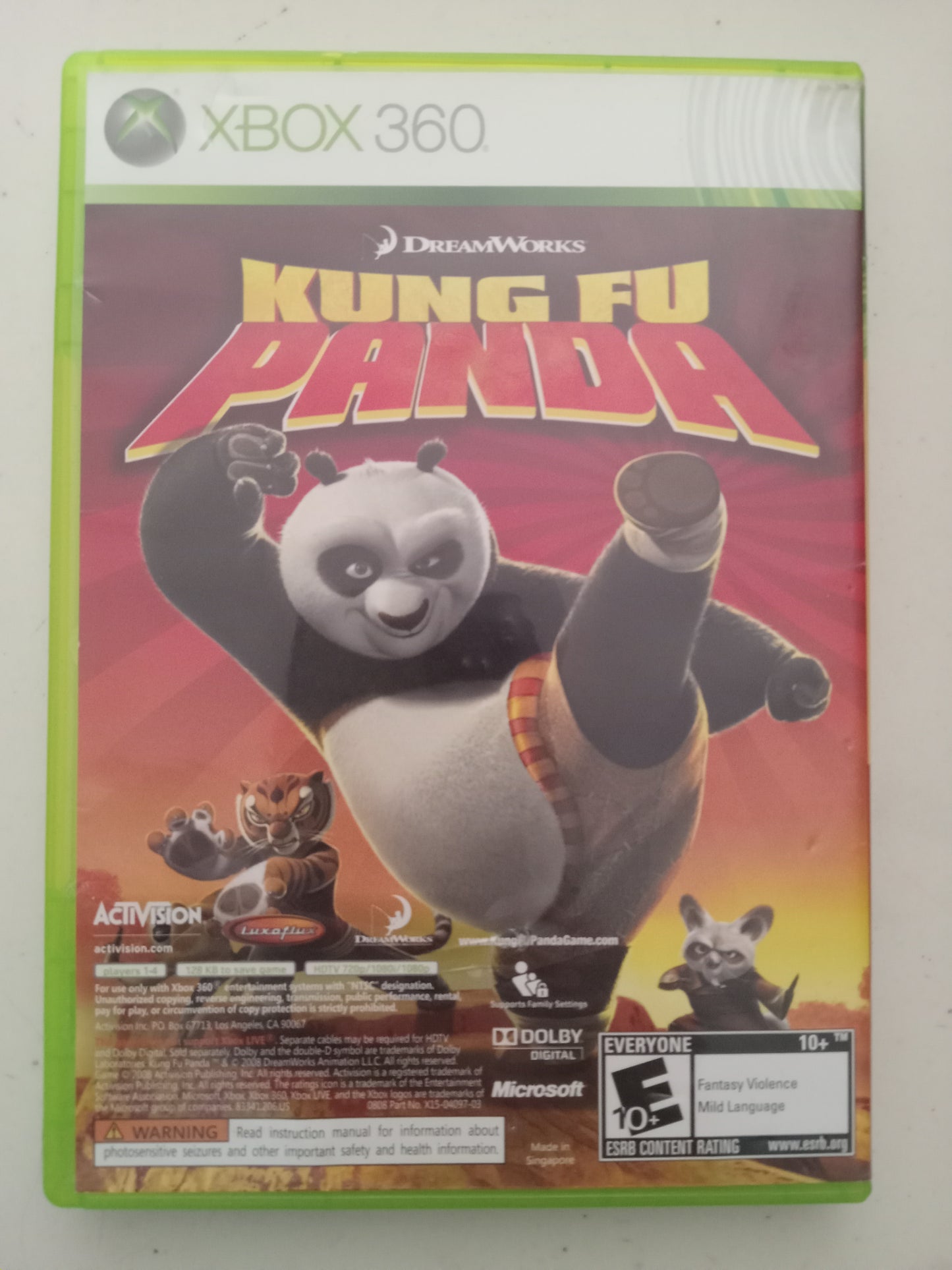 Lego Indiana Jones the Original Adventures & Kung Fu Panda, Xbox 360 Video Games (combo case), Rated E, USED