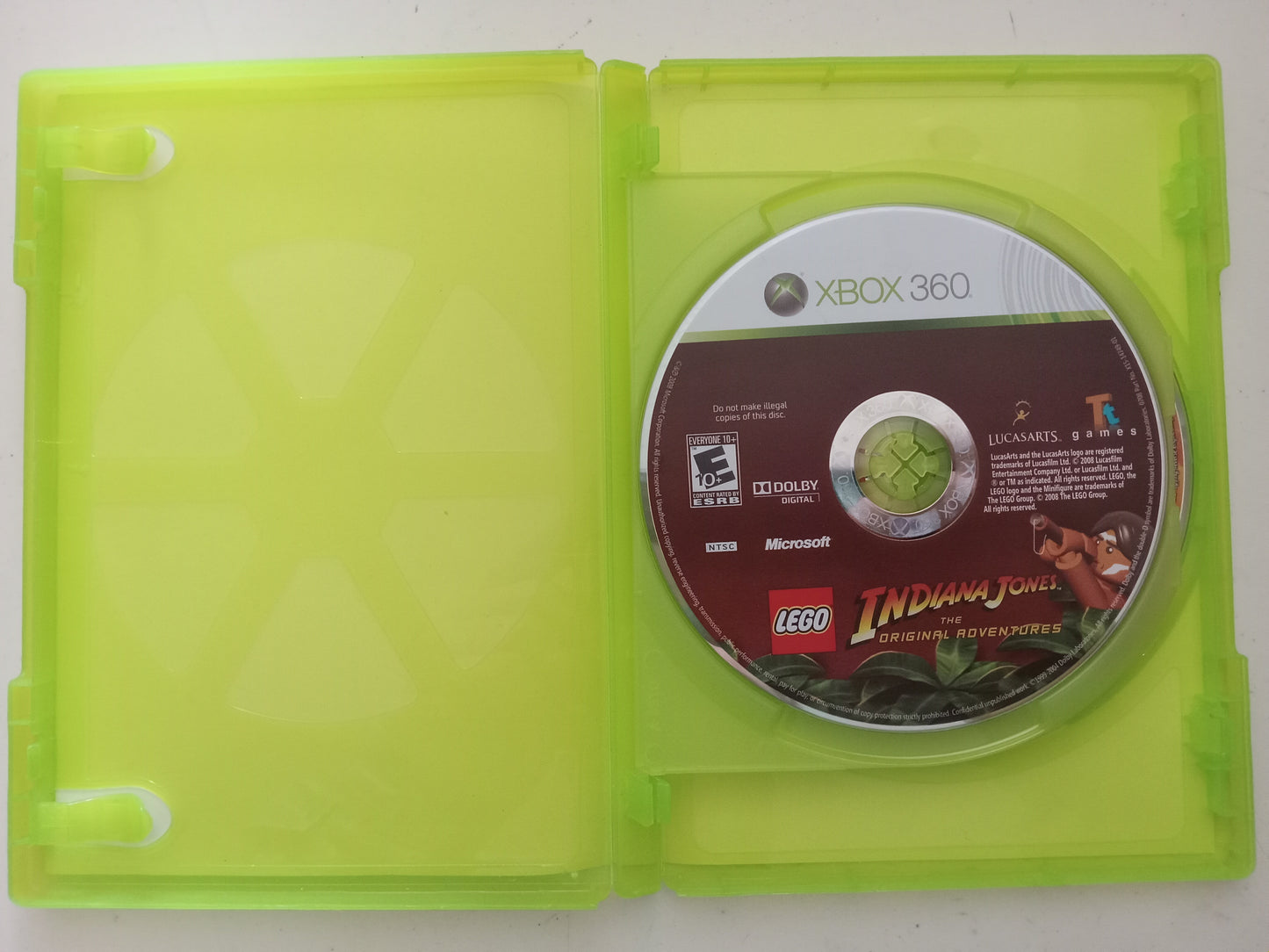 Lego Indiana Jones the Original Adventures & Kung Fu Panda, Xbox 360 Video Games (combo case), Rated E, USED
