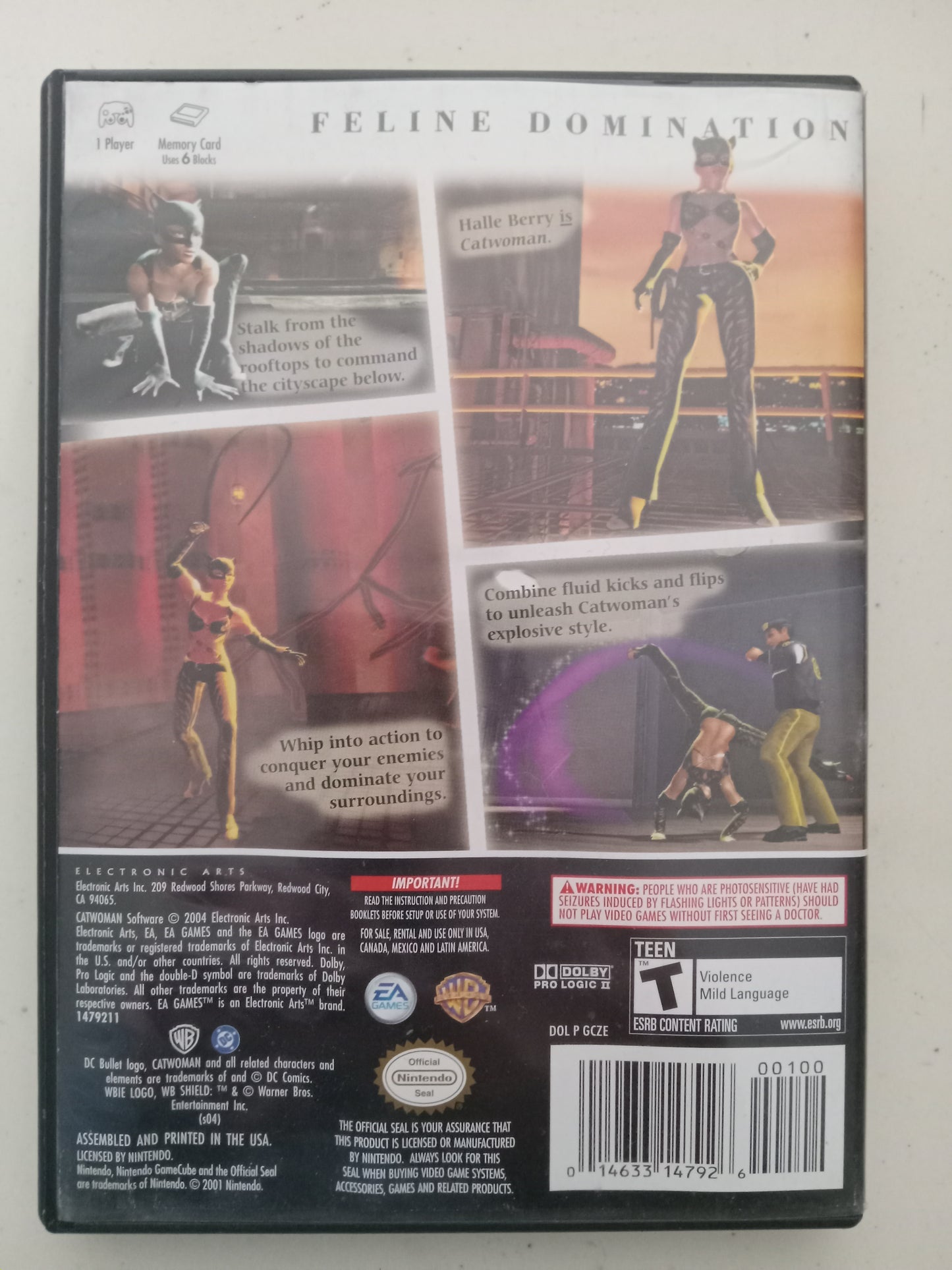 Catwoman Cat Woman, Nintendo GameCube Video Game, Rated T, USED