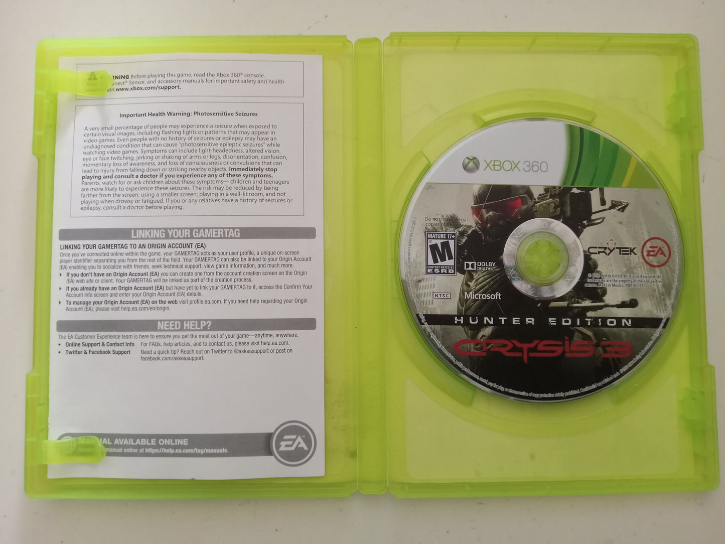 Crysis 3, Hunter Edition, Xbox 360 Video Game, Rated M, USED