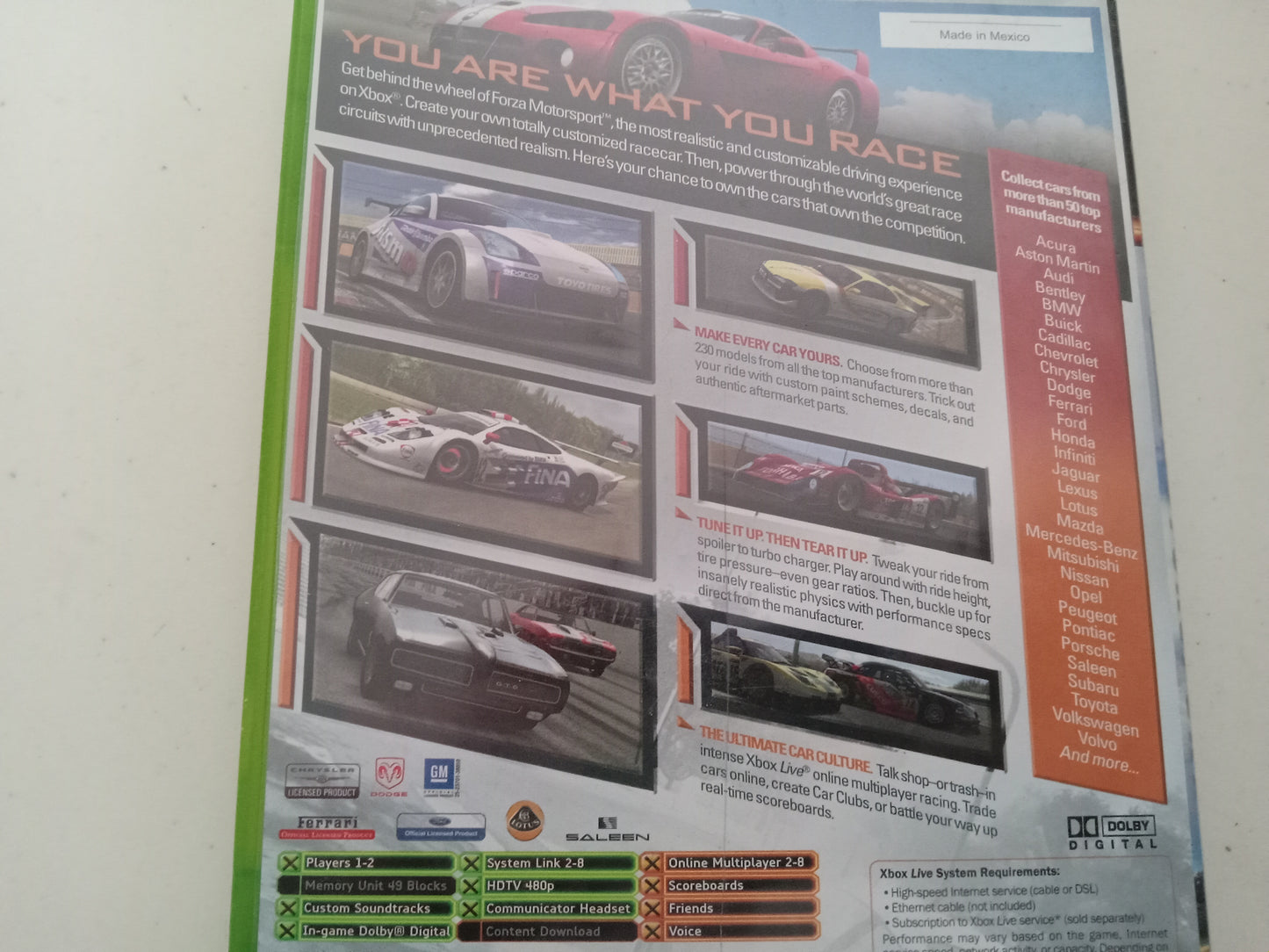 FM Forza Motorsport, original Xbox Video Game, Rated E, USED