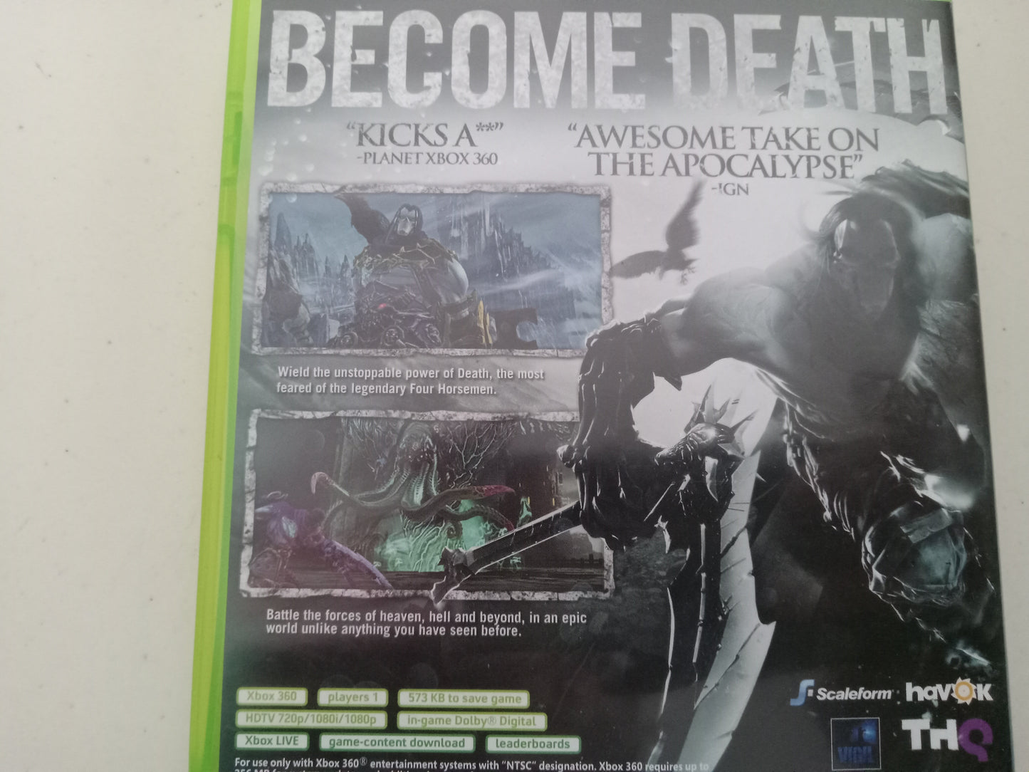 Darksiders Dark Siders II 2, Xbox 360 Video Game, Rated M, USED