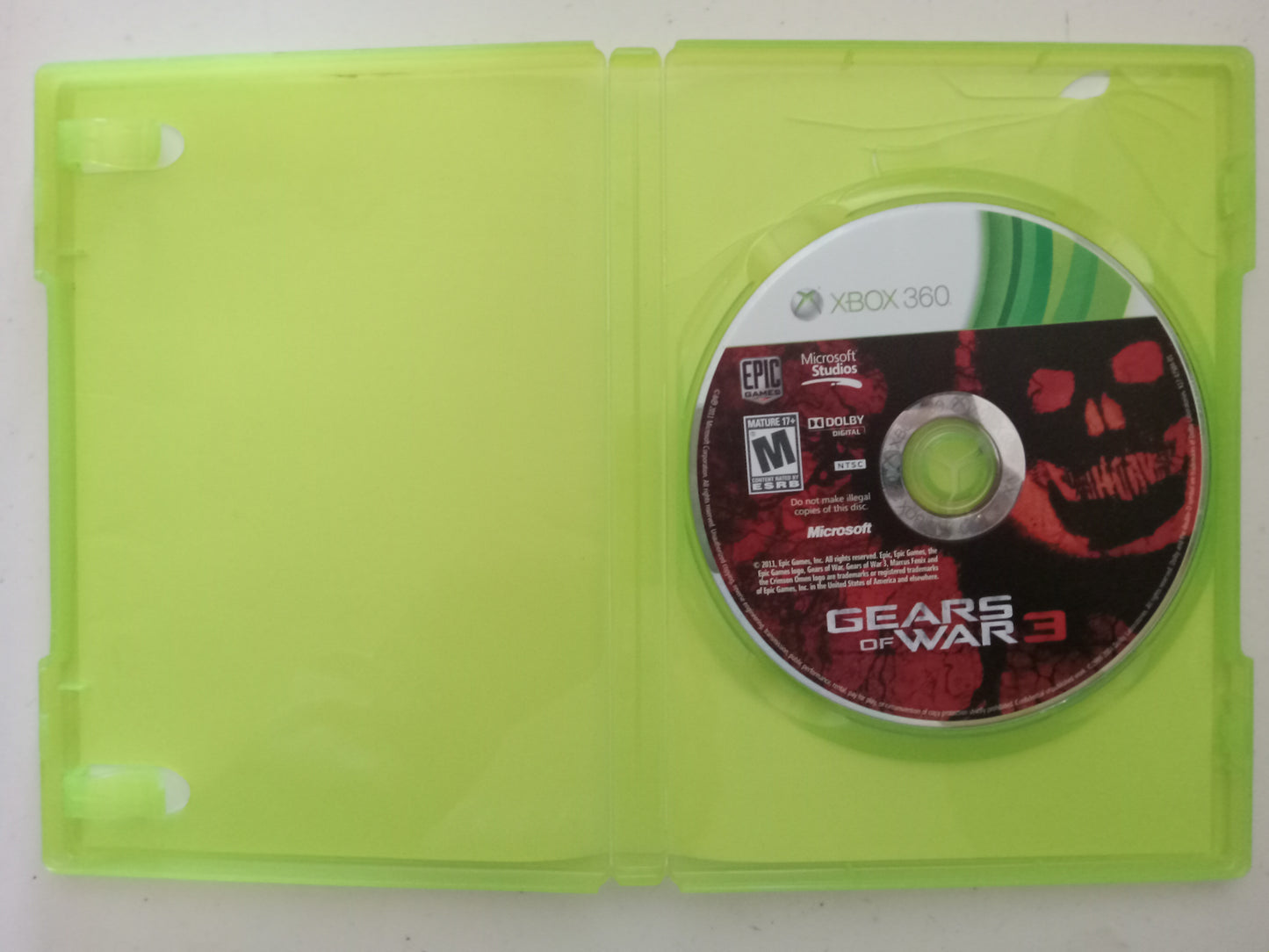 Gears of War 3, Xbox 360 Video Game, Rated M, USED