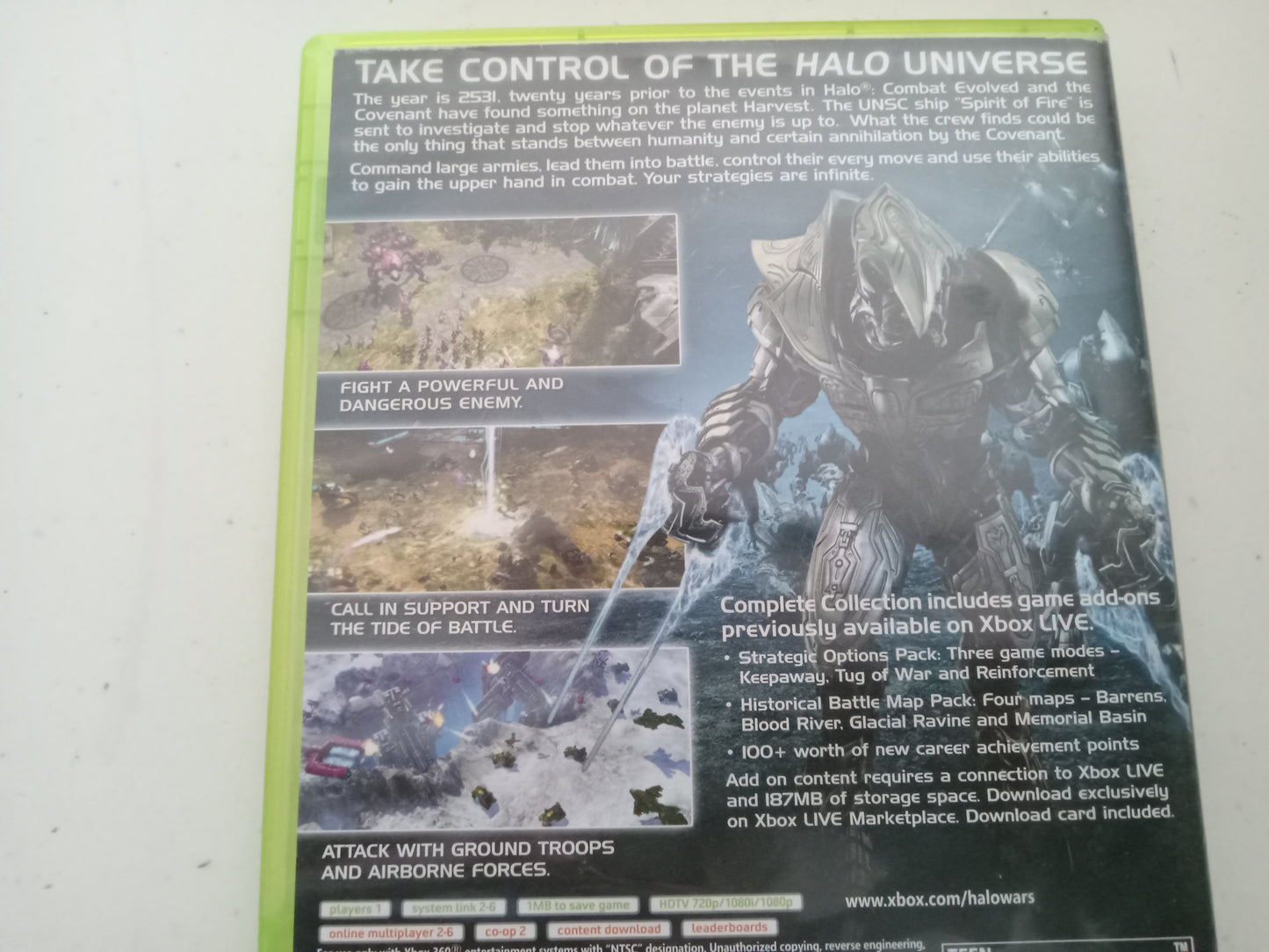 Halo Wars, Platinum Hits, Xbox 360 Video Game, Rated T, USED