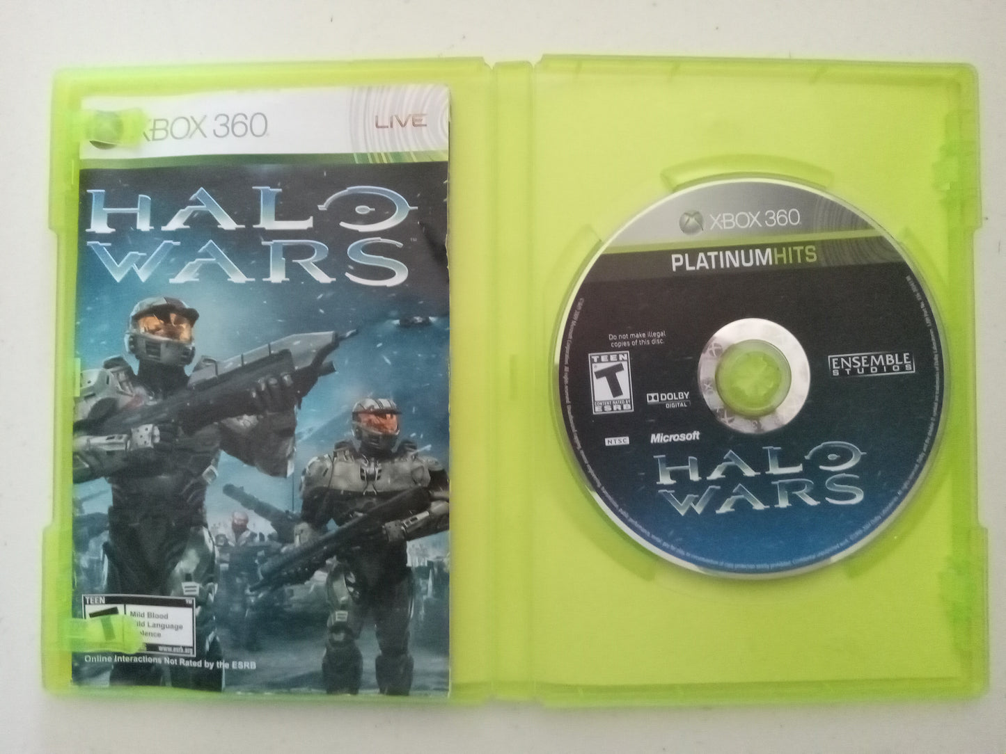 Halo Wars, Platinum Hits, Xbox 360 Video Game, Rated T, USED