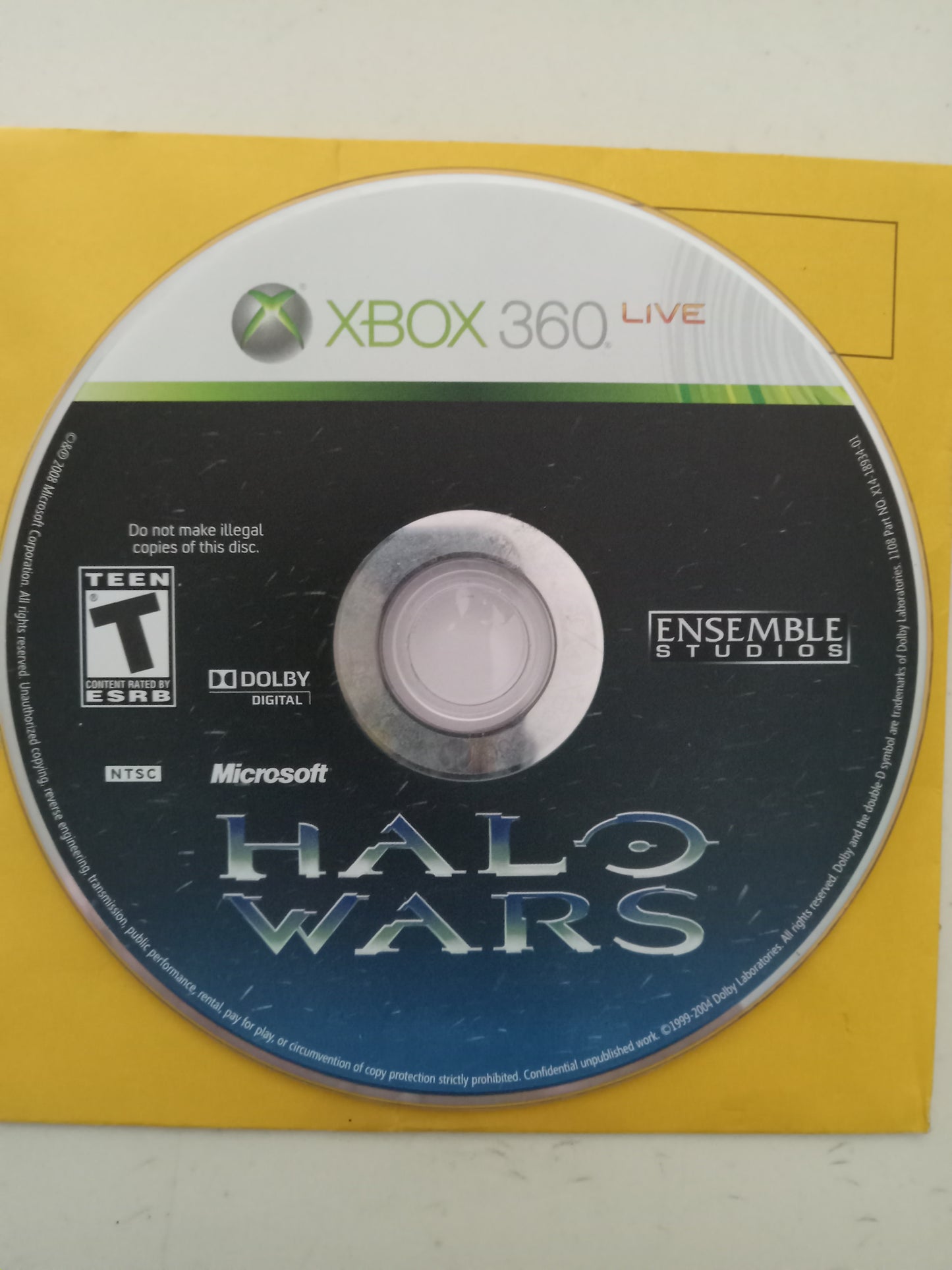 Halo Wars, Platinum Hits, Xbox 360 Video Game, Rated T, USED