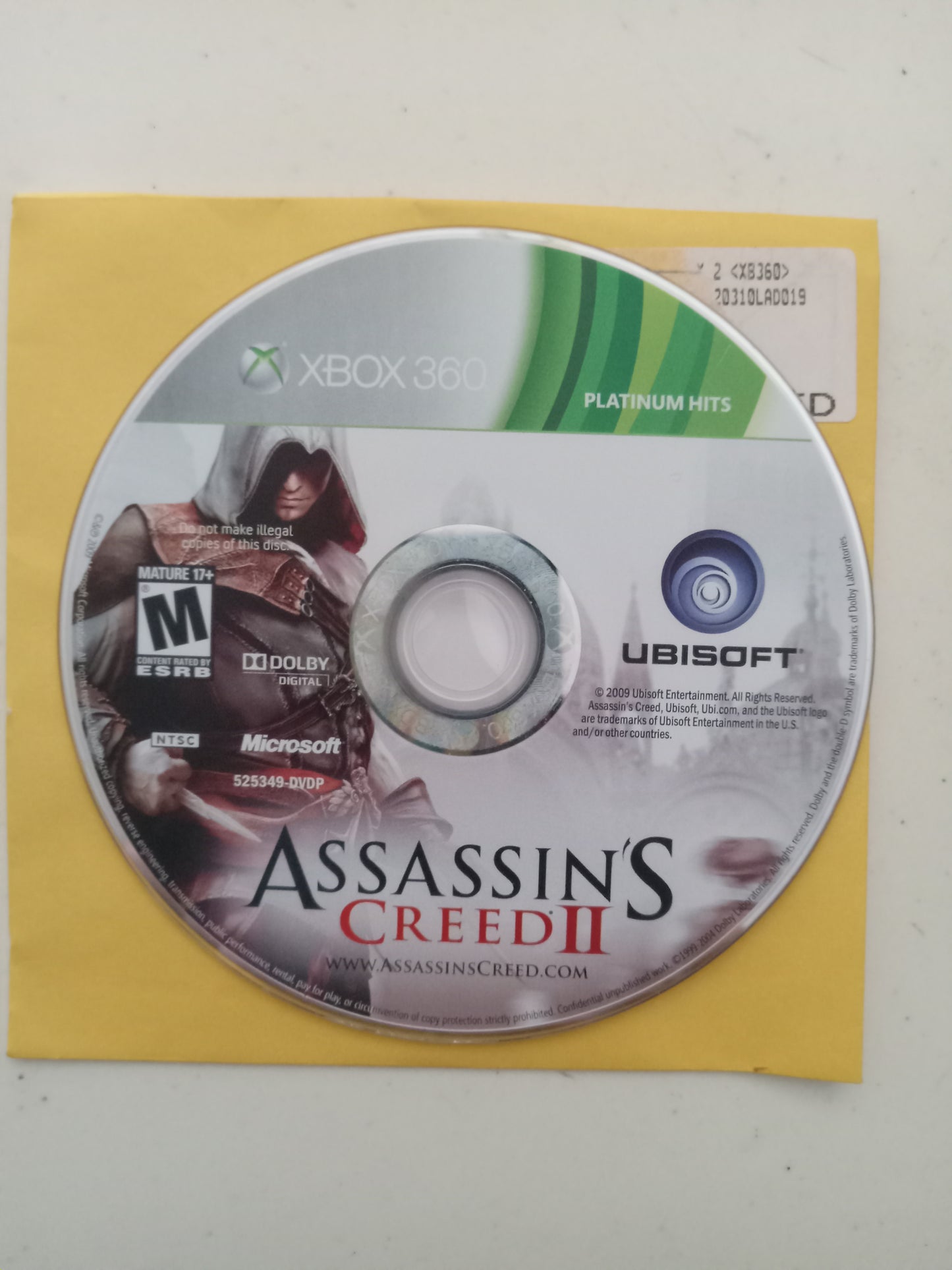 Assassin's Creed II 2, Xbox 360 Video Game, Rated M, USED