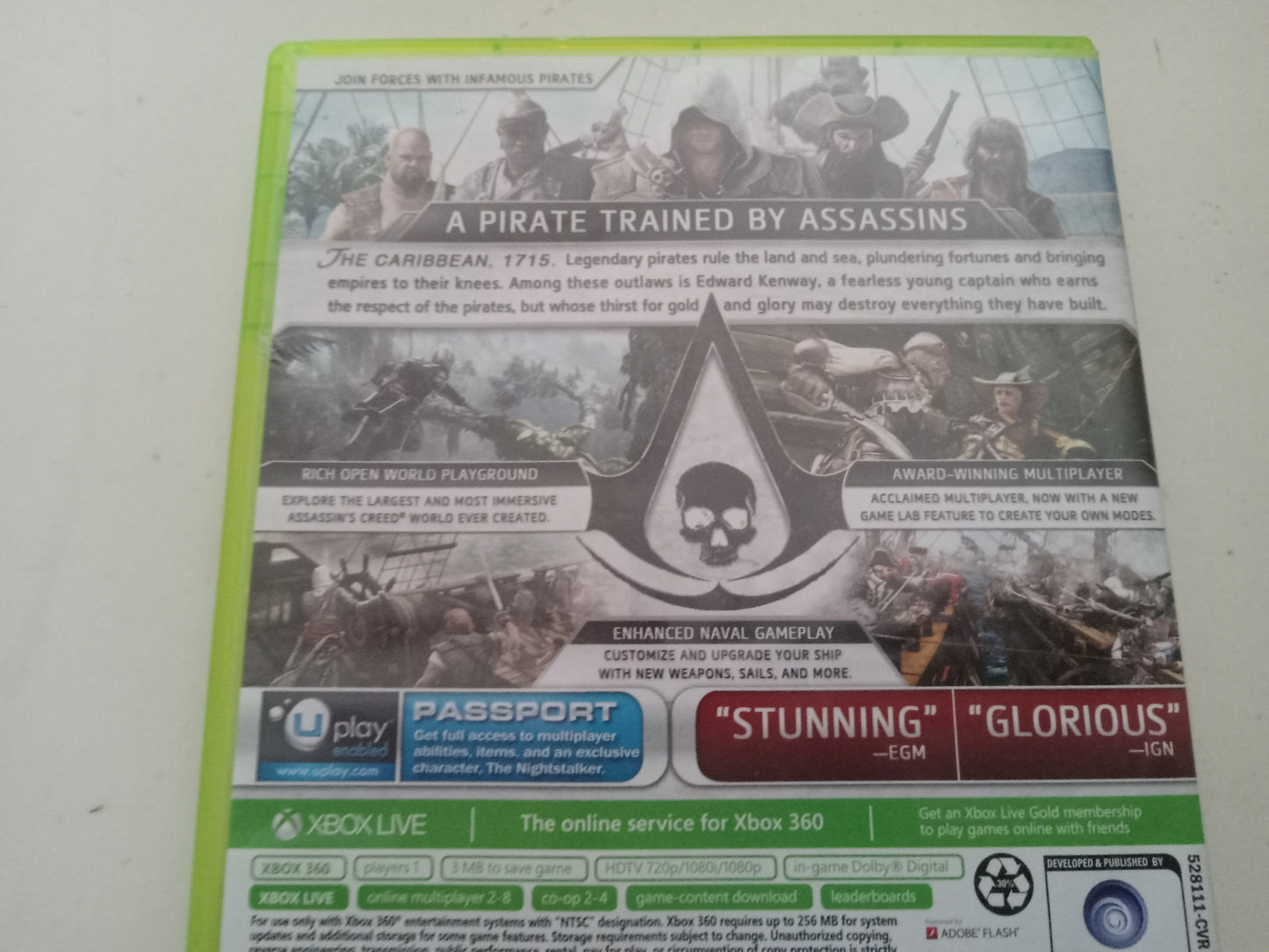 Assassin's Creed IV 4, Black Flag Xbox 360 Video Game, Rated M, USED