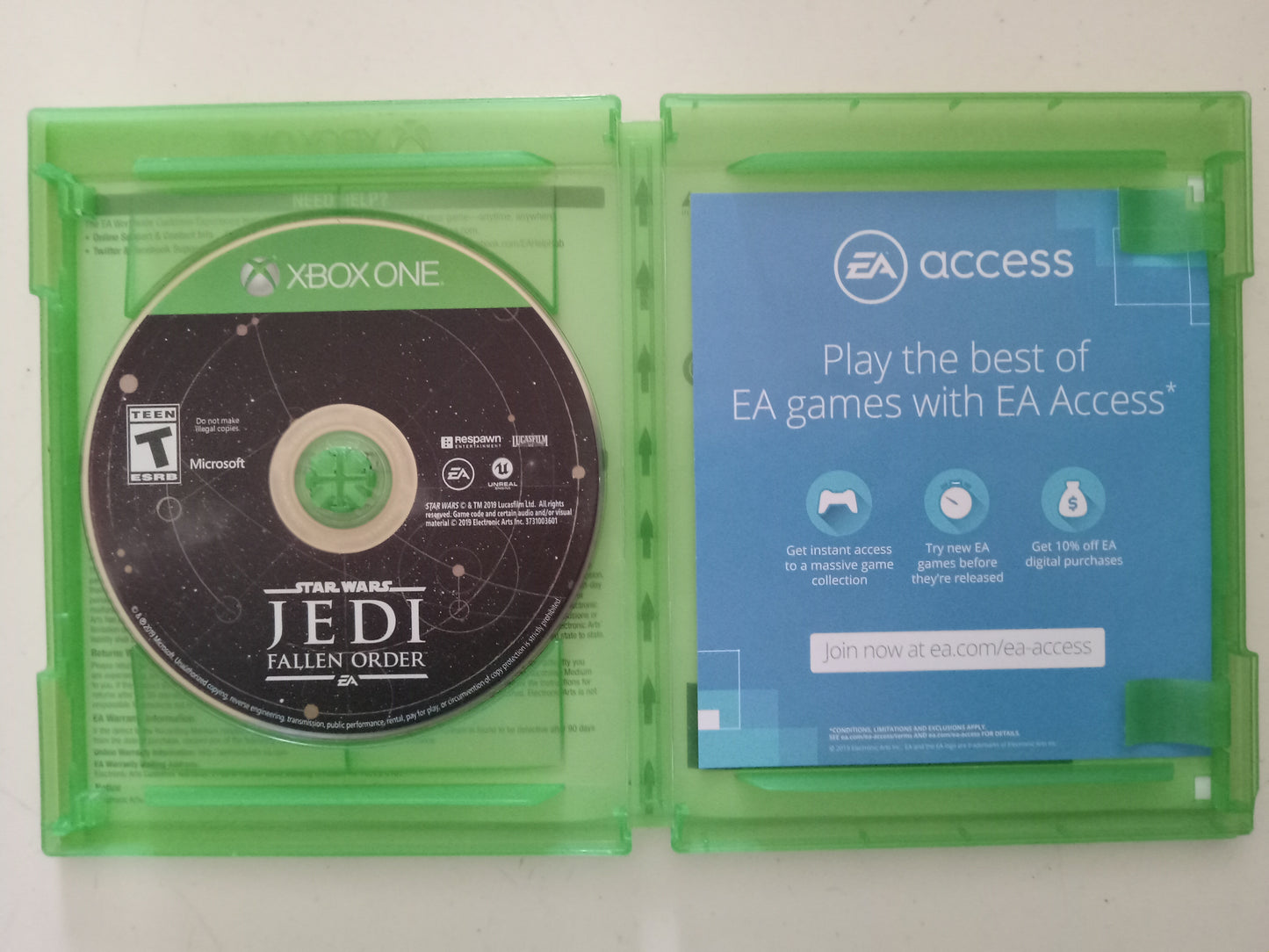 Star Wars Jedi Fallen Order, Xbox One Video Game, Rated T, USED