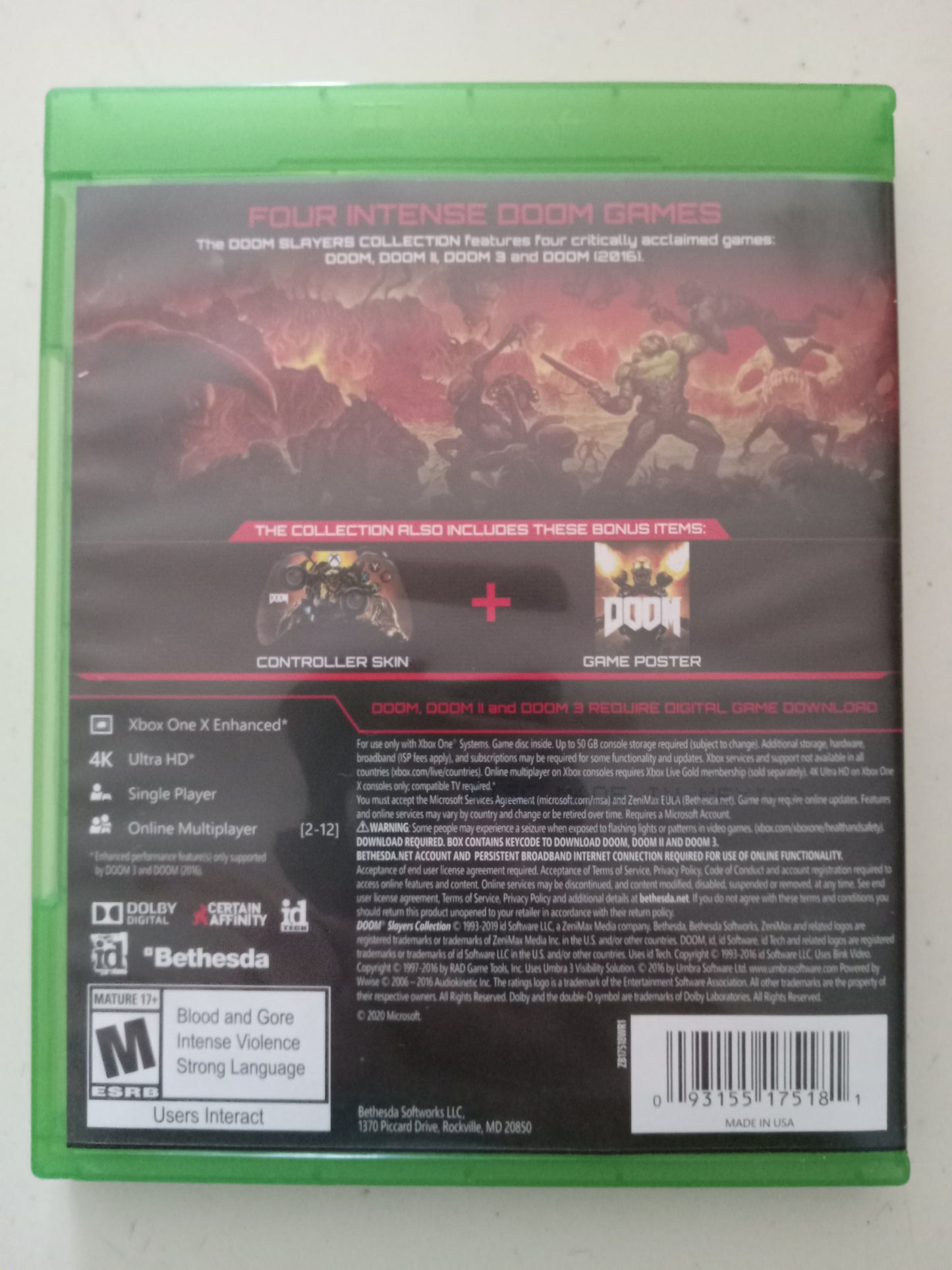 Doom Slayers Collection, Xbox One Video Game, Rated M, USED