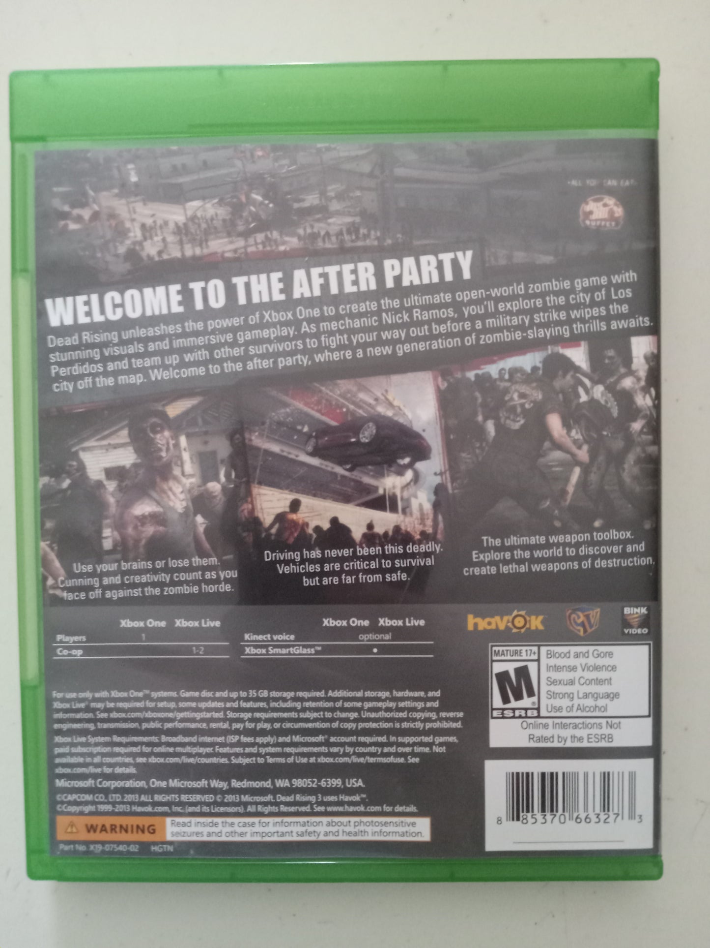 DeadRising Dead Rising 3, Xbox One Video Game, Rated M, USED