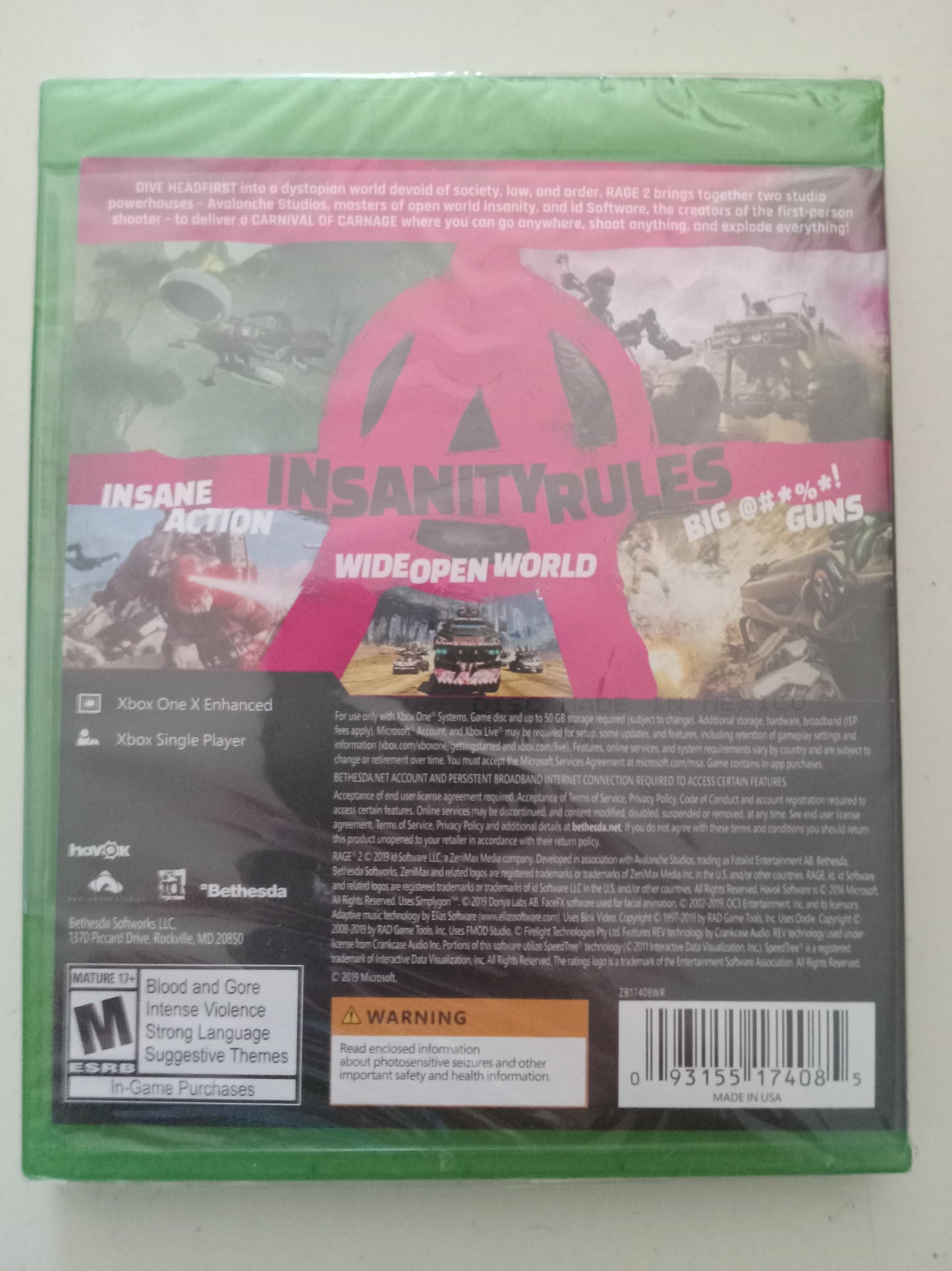 Rage 2, Xbox One Video Game, Rated M, NEW