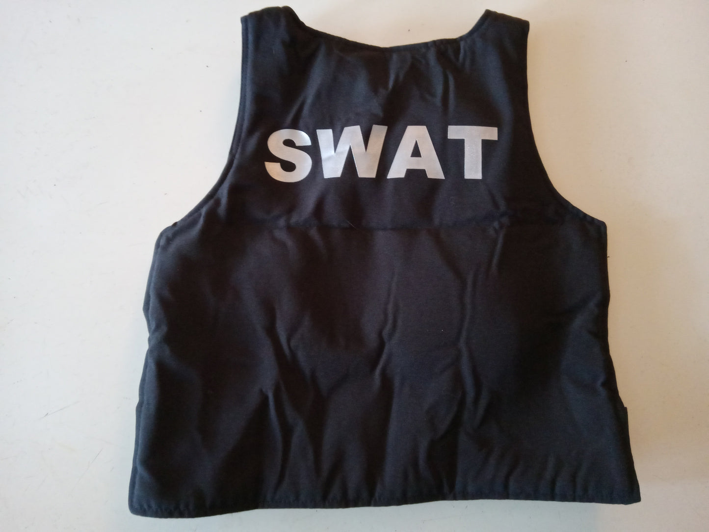 SWAT Police Uniform Jumpsuit Armor Vest Helmet Cosplay Child's Halloween Costume USED