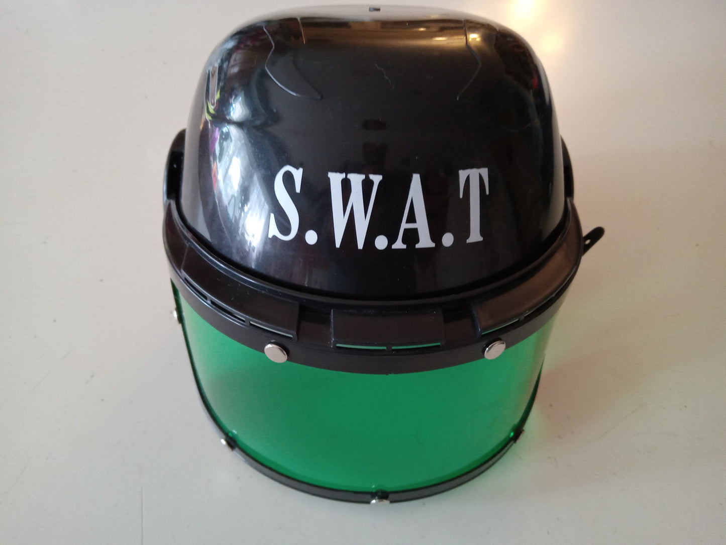 SWAT Police Uniform Jumpsuit Armor Vest Helmet Cosplay Child's Halloween Costume USED