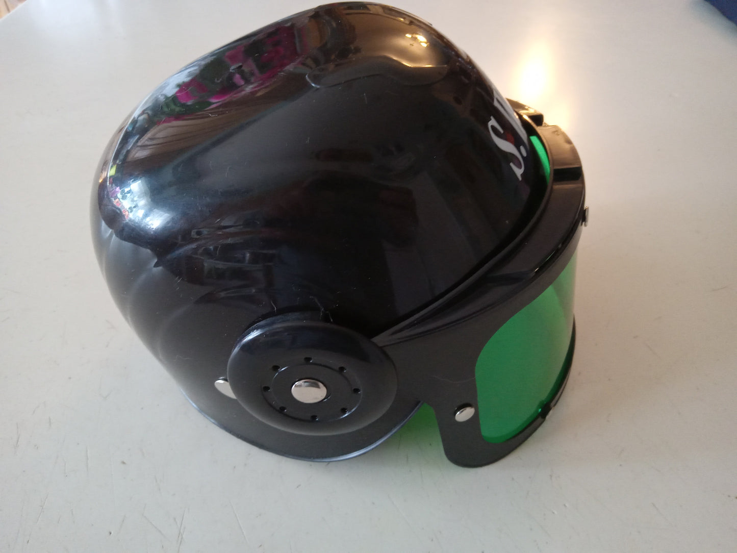 SWAT Police Uniform Jumpsuit Armor Vest Helmet Cosplay Child's Halloween Costume USED