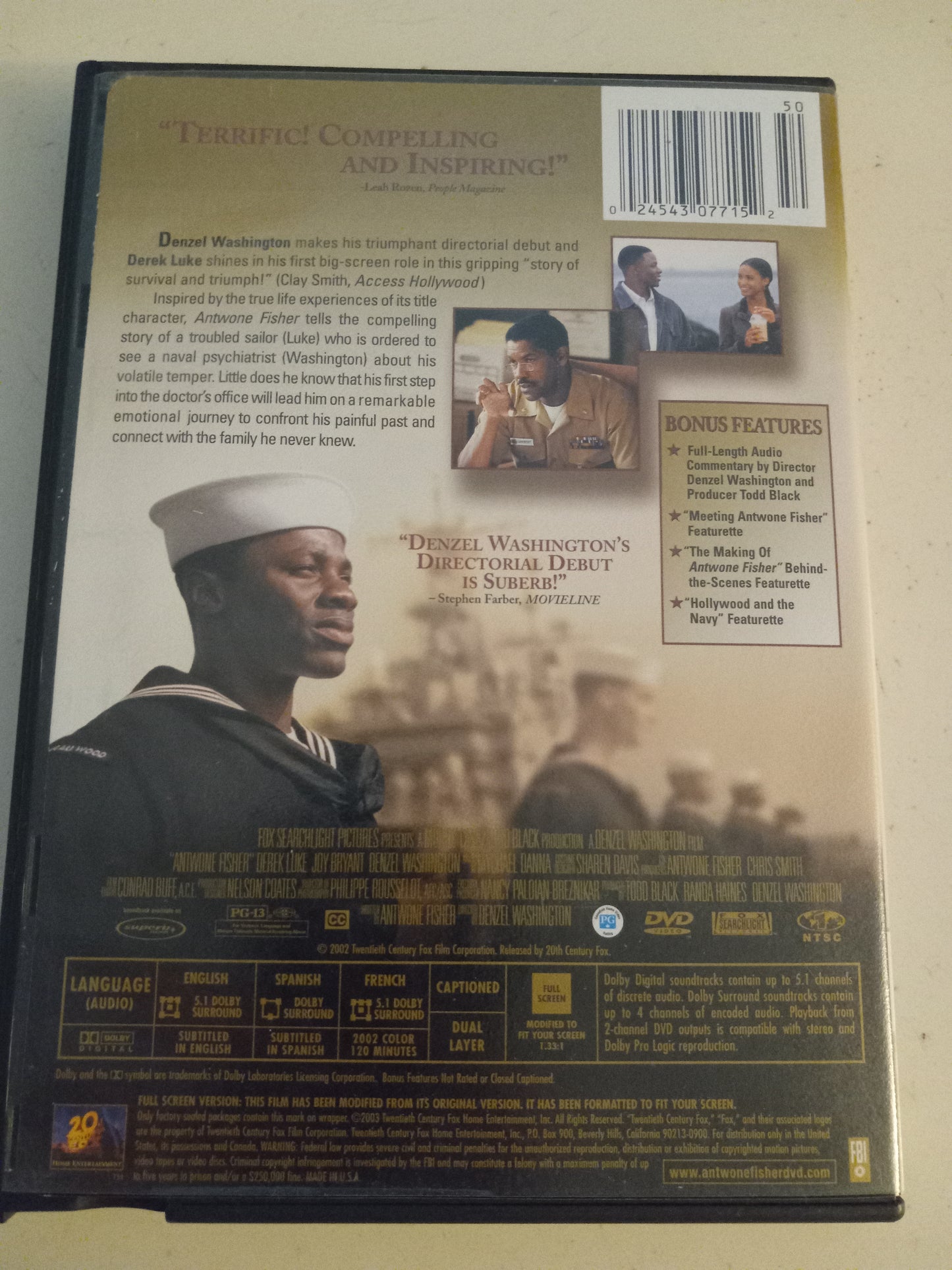 Antwone Fisher, DVD Movie, Full Screen/Widescreen, Rated PG-13, USED
