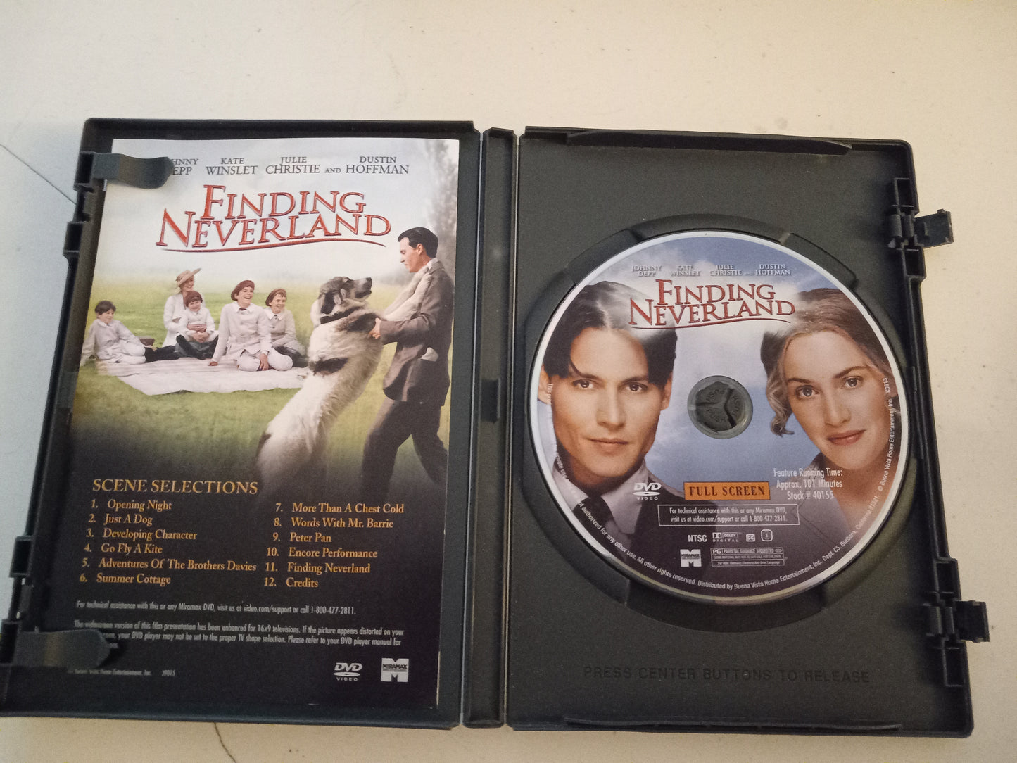 Finding Neverland, DVD Movie, Johnny Depp Fullscreen/Widescreen, Rated PG, NEW/USED