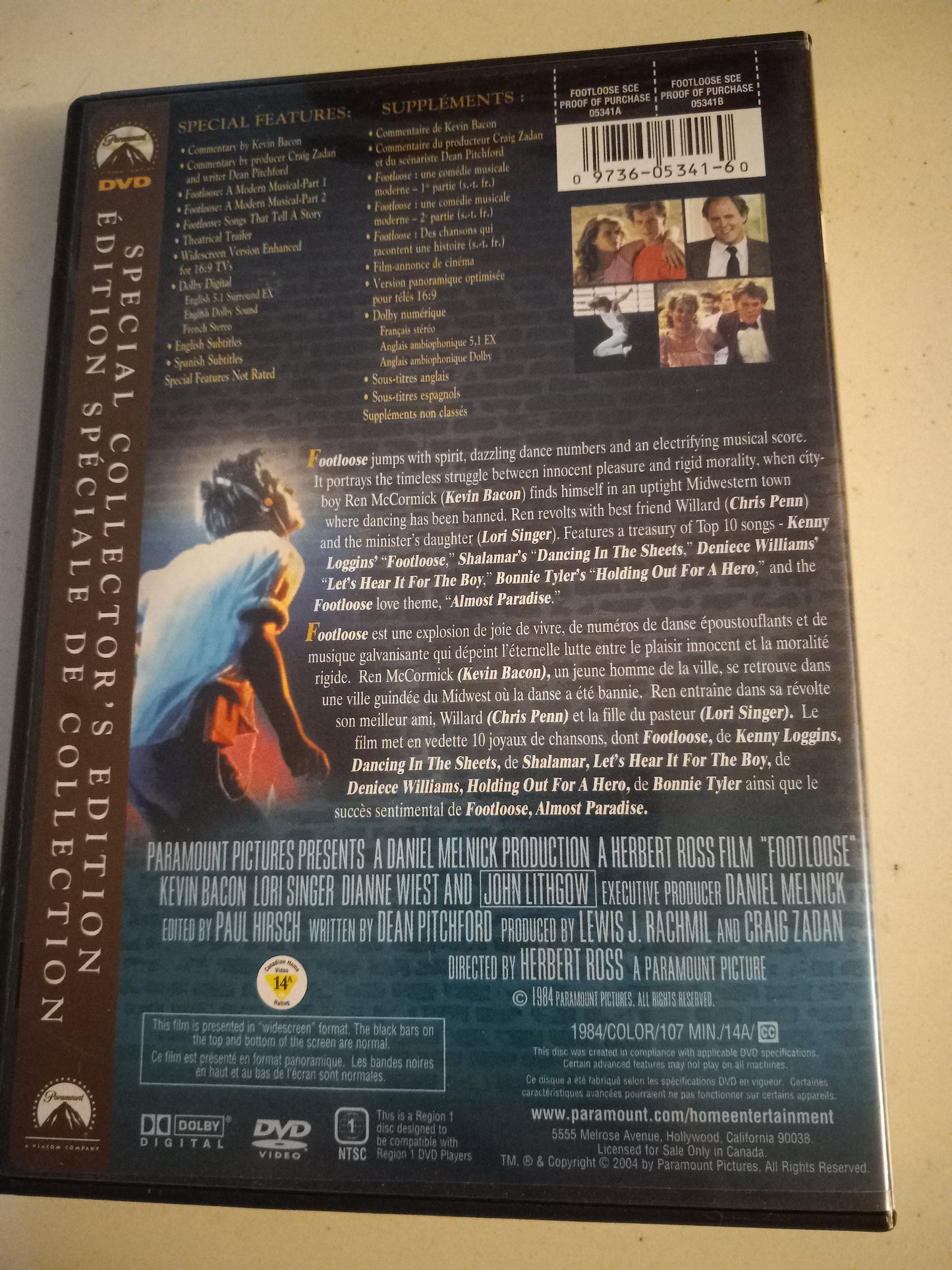 Footloose, DVD Movie, Widescreen, Special Collectors Edition, USED
