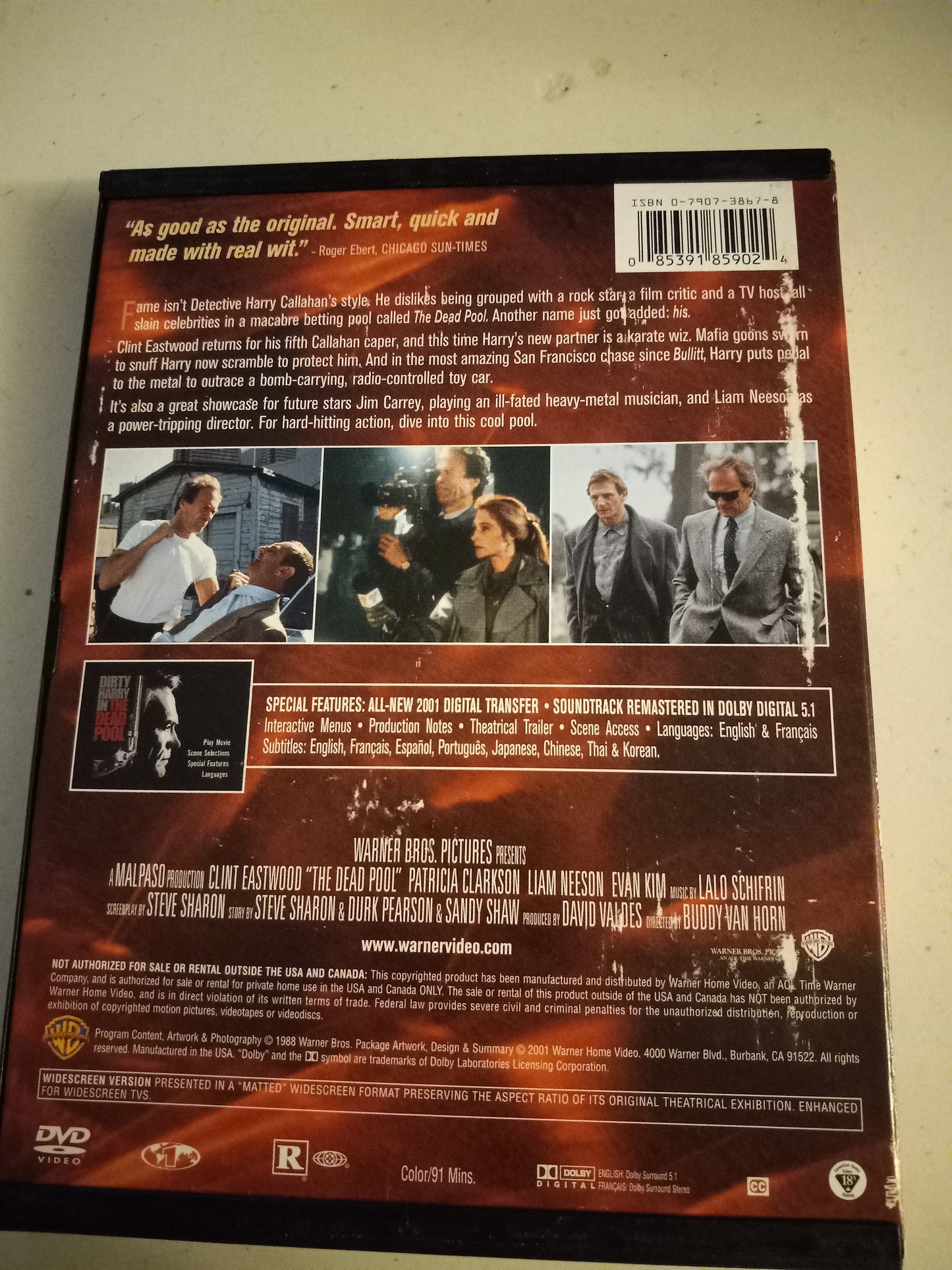 Dirty Harry In The Dead Pool, DVD Movie, Widescreen, Rated R, Rare USED