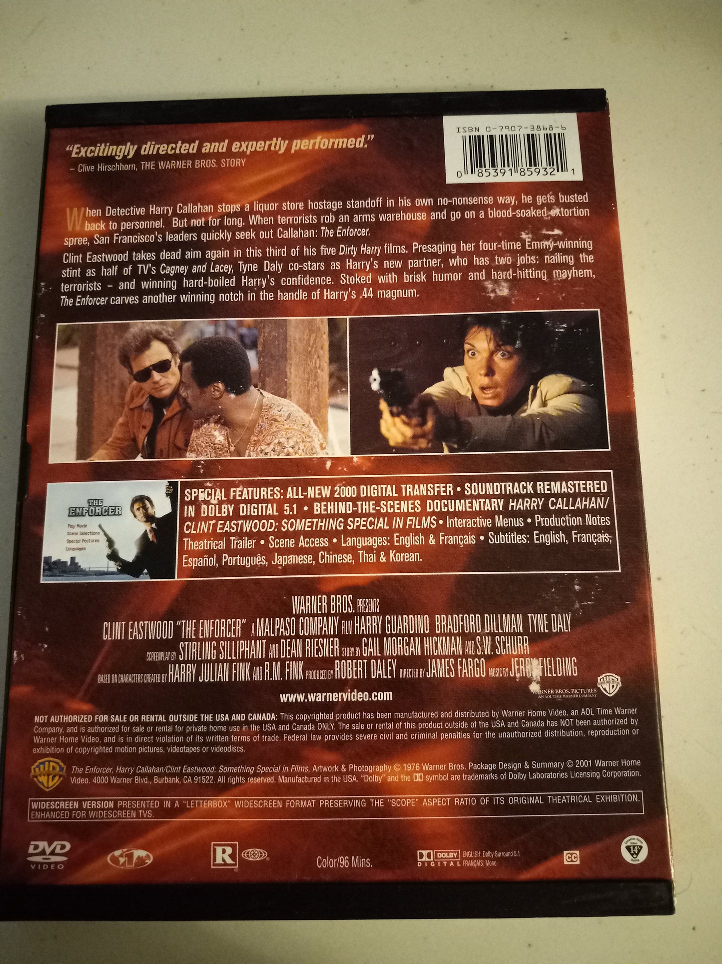 Dirty Harry The Enforcer, DVD Movie, Widescreen, Rated R, Rare USED