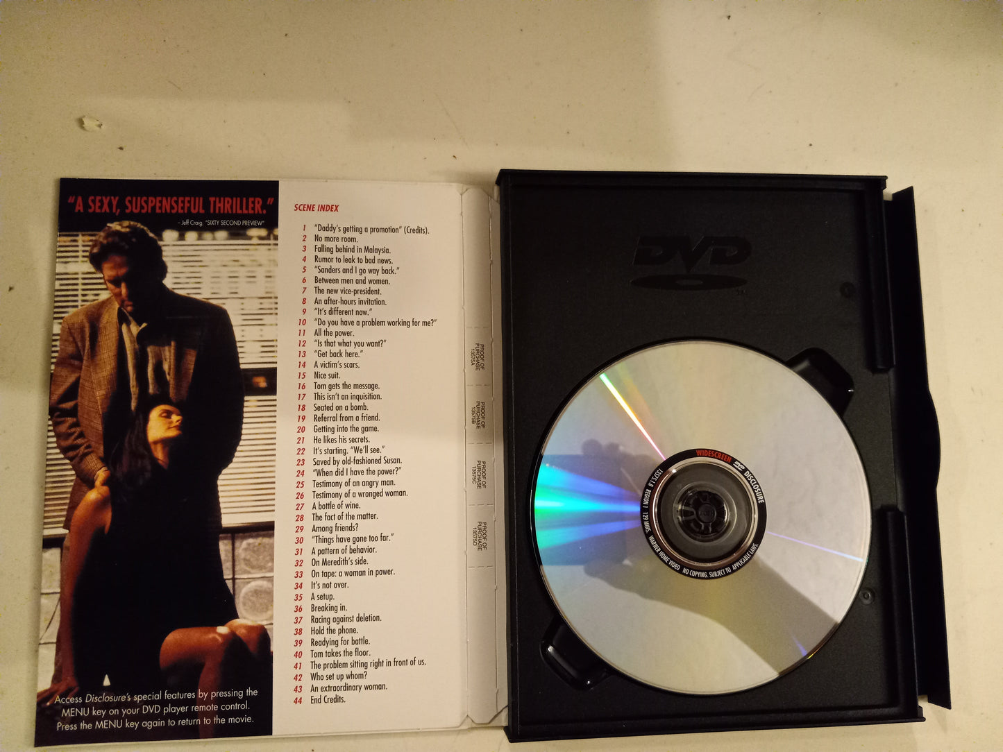 Disclosure, DVD Movie, Widescreen, Rated R, USED