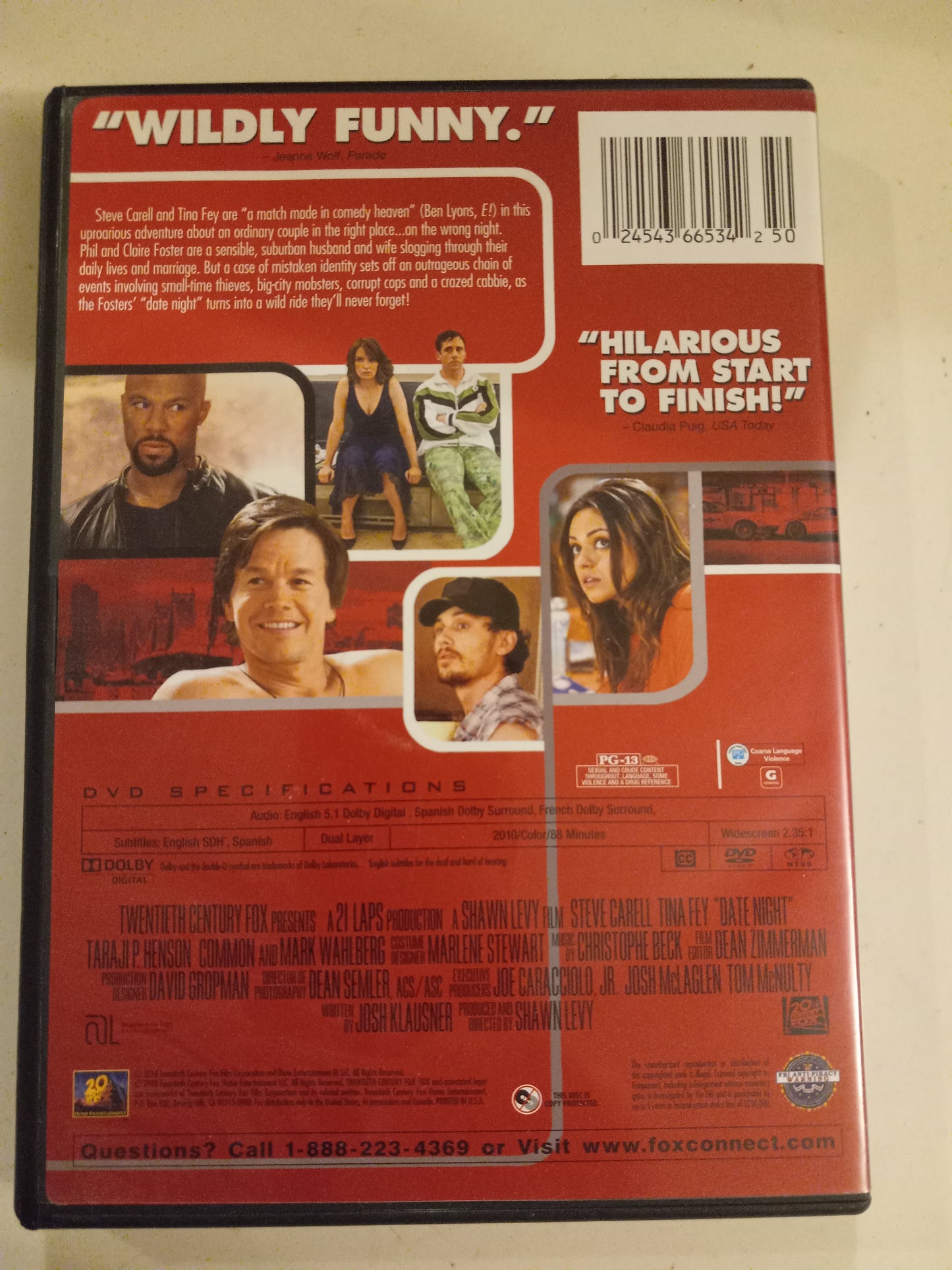 Date Night, DVD Movie, Widescreen, Rated PG-13, USED