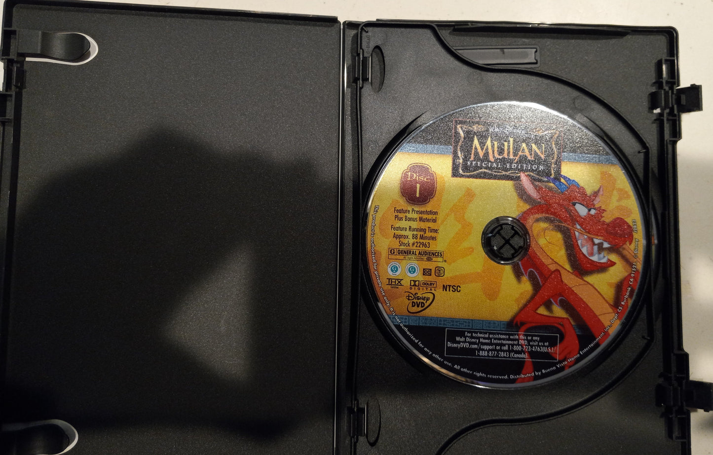 Mulan, 2 Disk Set Special Edition DVD Movie, Widescreen, Rated G, USED