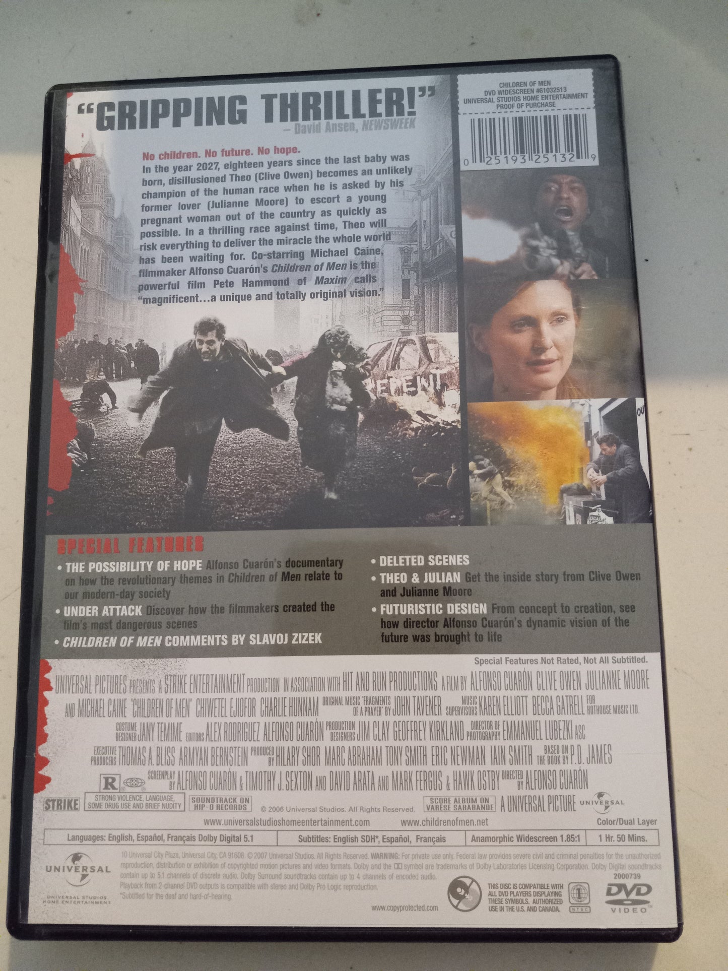 Children Of Men, DVD Movie, Widescreen, Rated R, USED