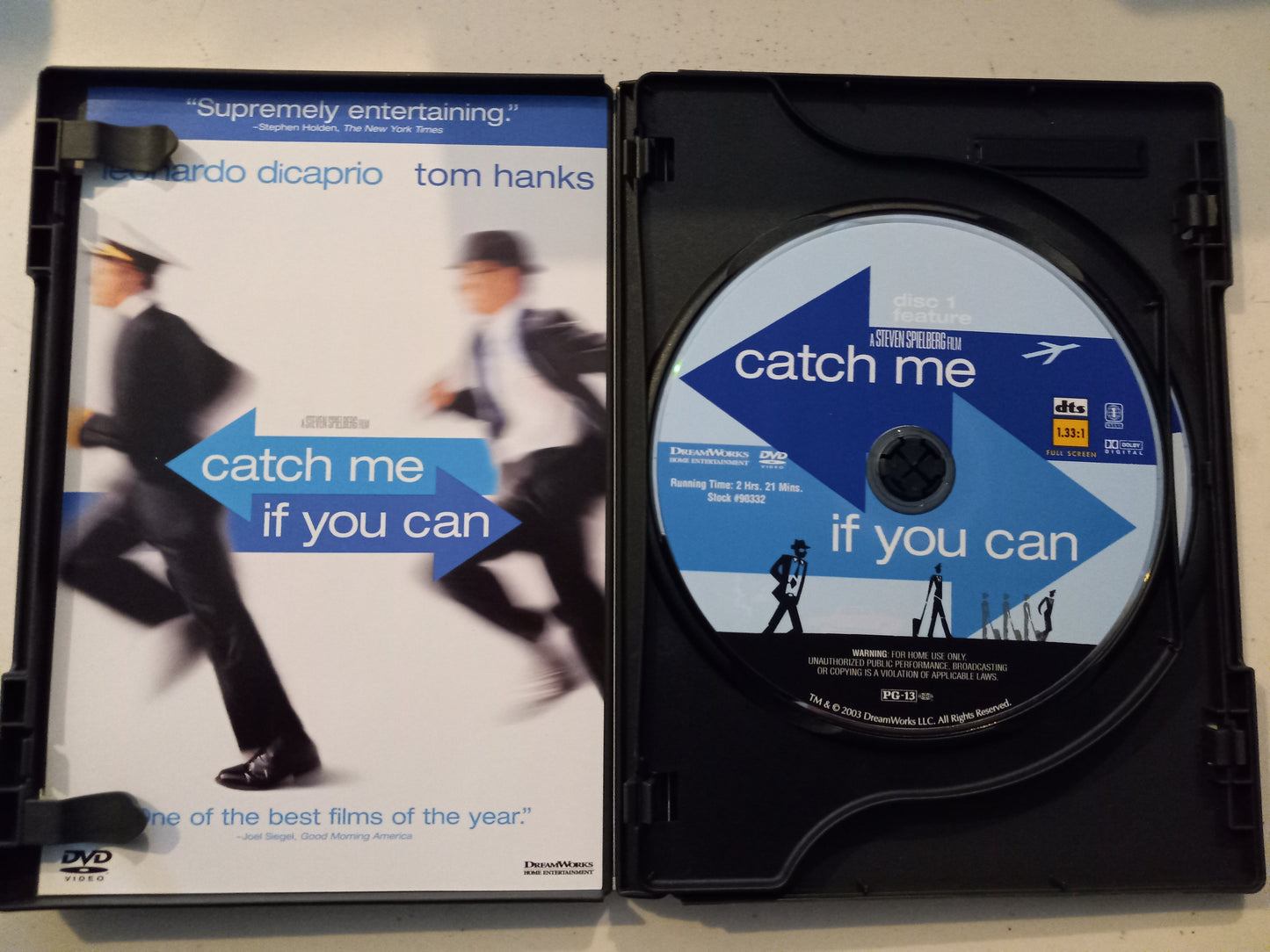 Catch Me If You Can, DVD Movie, 2 Discs, Fullscreen/Widescreen, Rated PG-13, USED