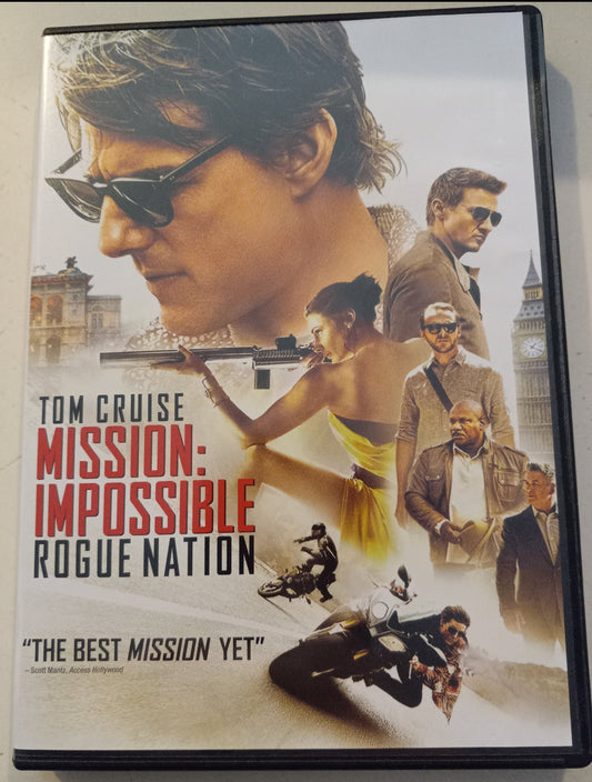 Mission Impossible Rogue Nation, DVD Movie, Tom Cruise Widescreen, Rated PG-13, USED