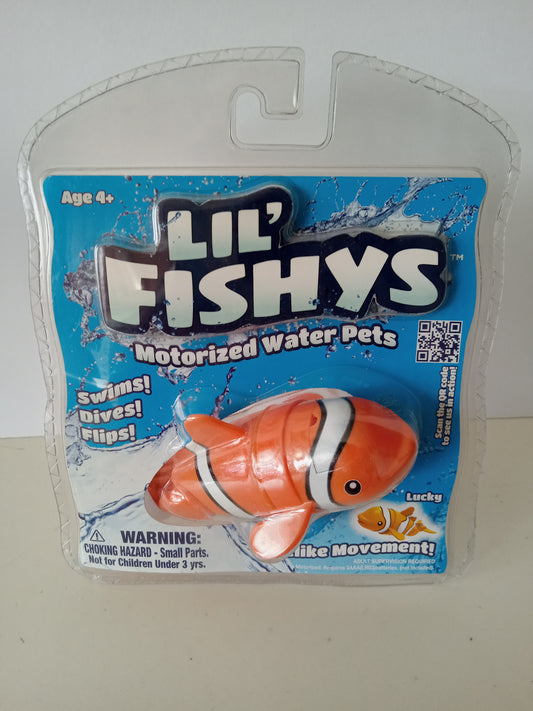 Lil' Fishys Motorized Water Pets "Lucky" Fish, Swims, Dives, Flips, Lifelike Movement, Rare NEW