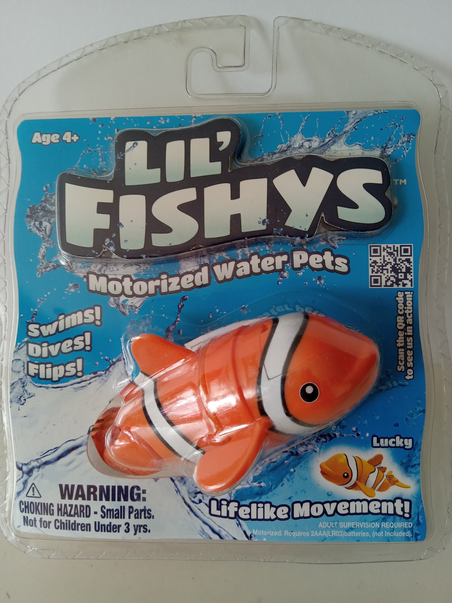Lil' Fishys Motorized Water Pets "Lucky" Fish, Swims, Dives, Flips, Lifelike Movement, Rare NEW